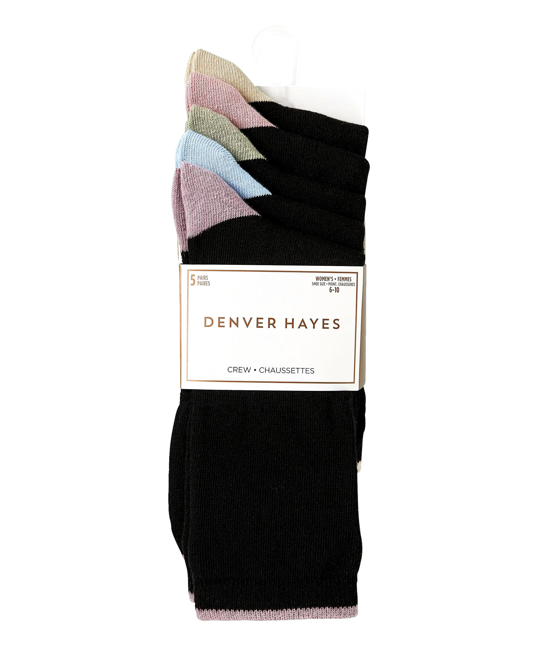 Denver Hayes Women's 5 Pack Freshtech Crew Socks