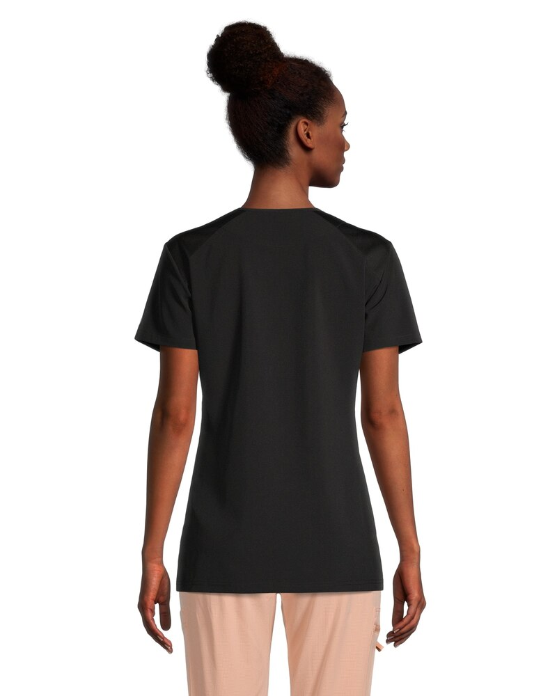 Scrubletics Women's Mock Wrap Mesh Accent Scrub Top