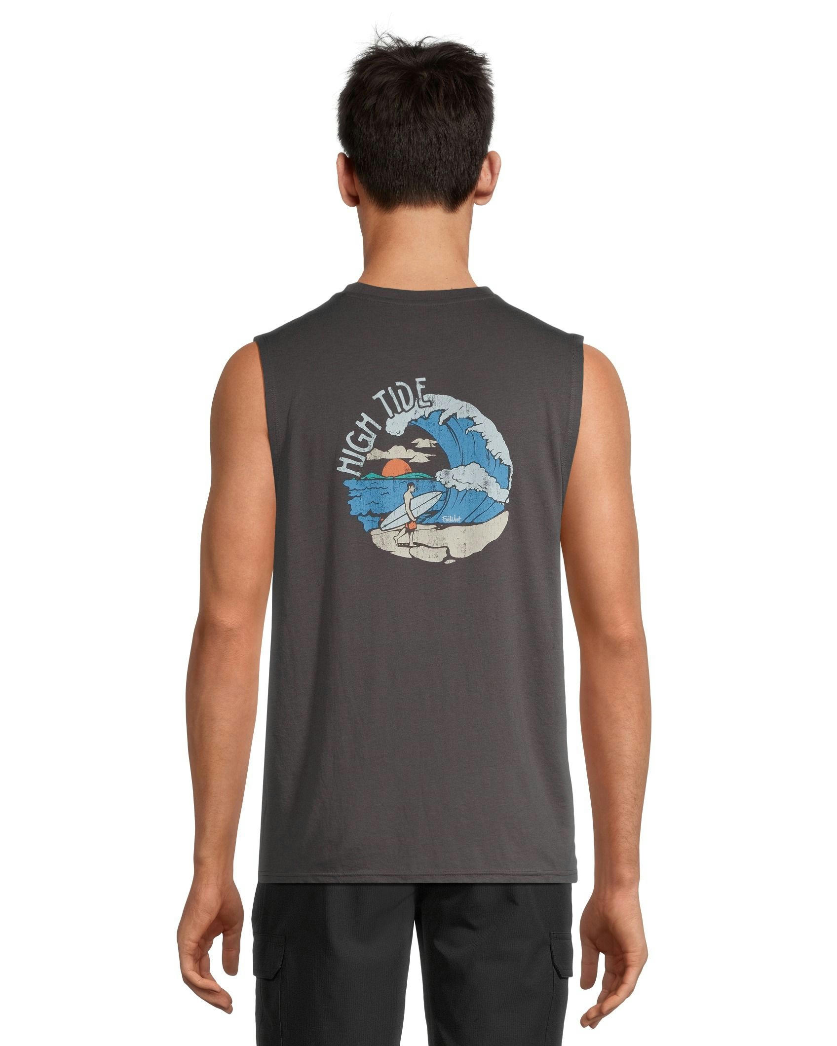 FarWest Men's High Tide Graphic Muscle Top