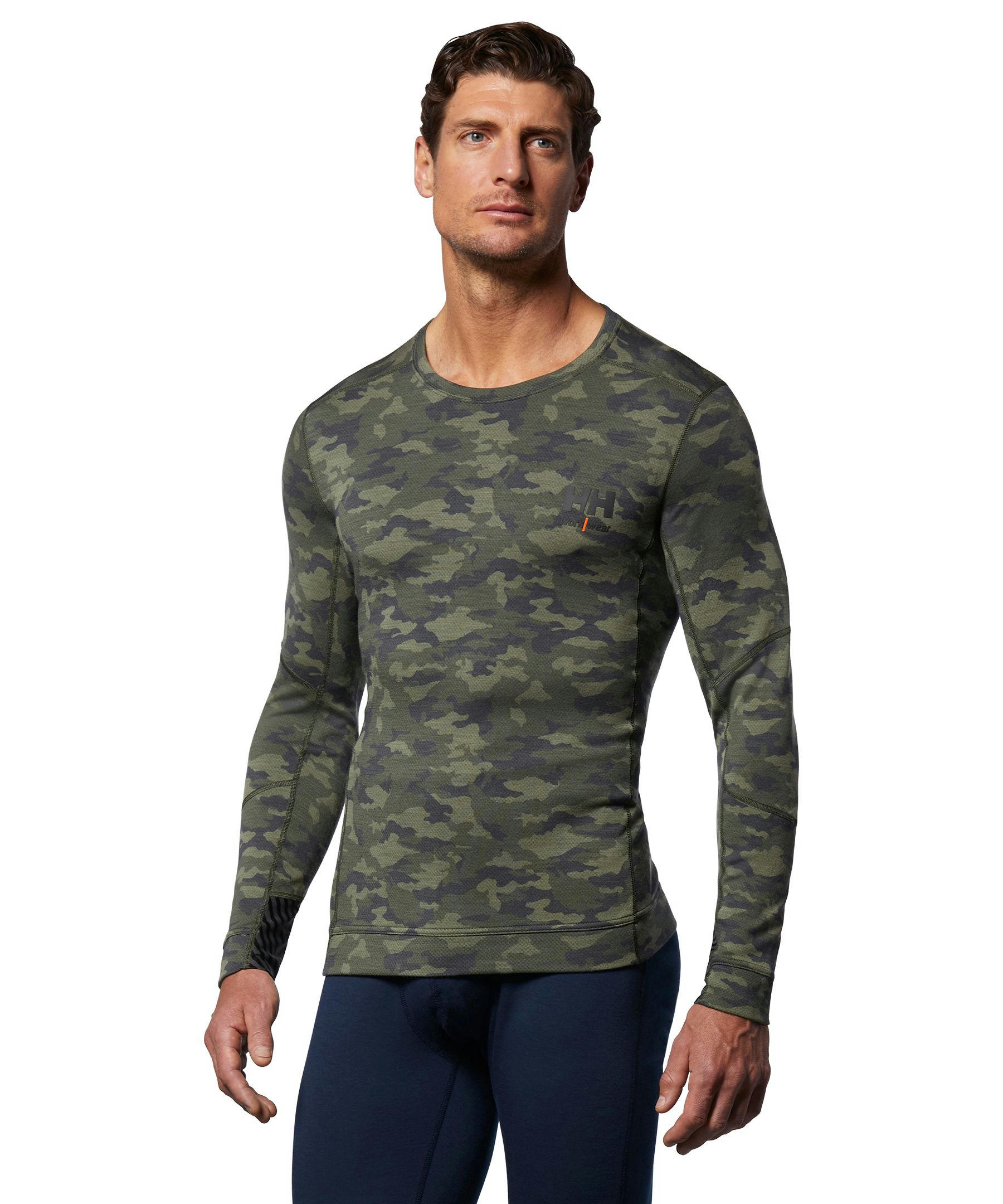 Helly Hansen Workwear Men's Lifa Merino Crew Neck Thermal Base Layer Long Sleeve Shirt - Black