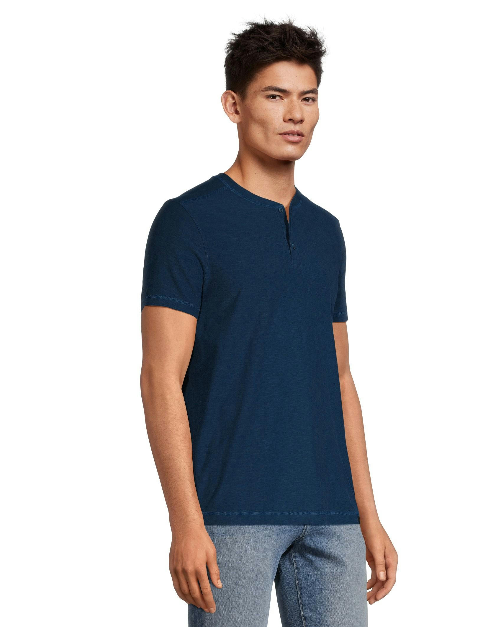 Denver Hayes Men's Garment Wash Slub Henley Shirt