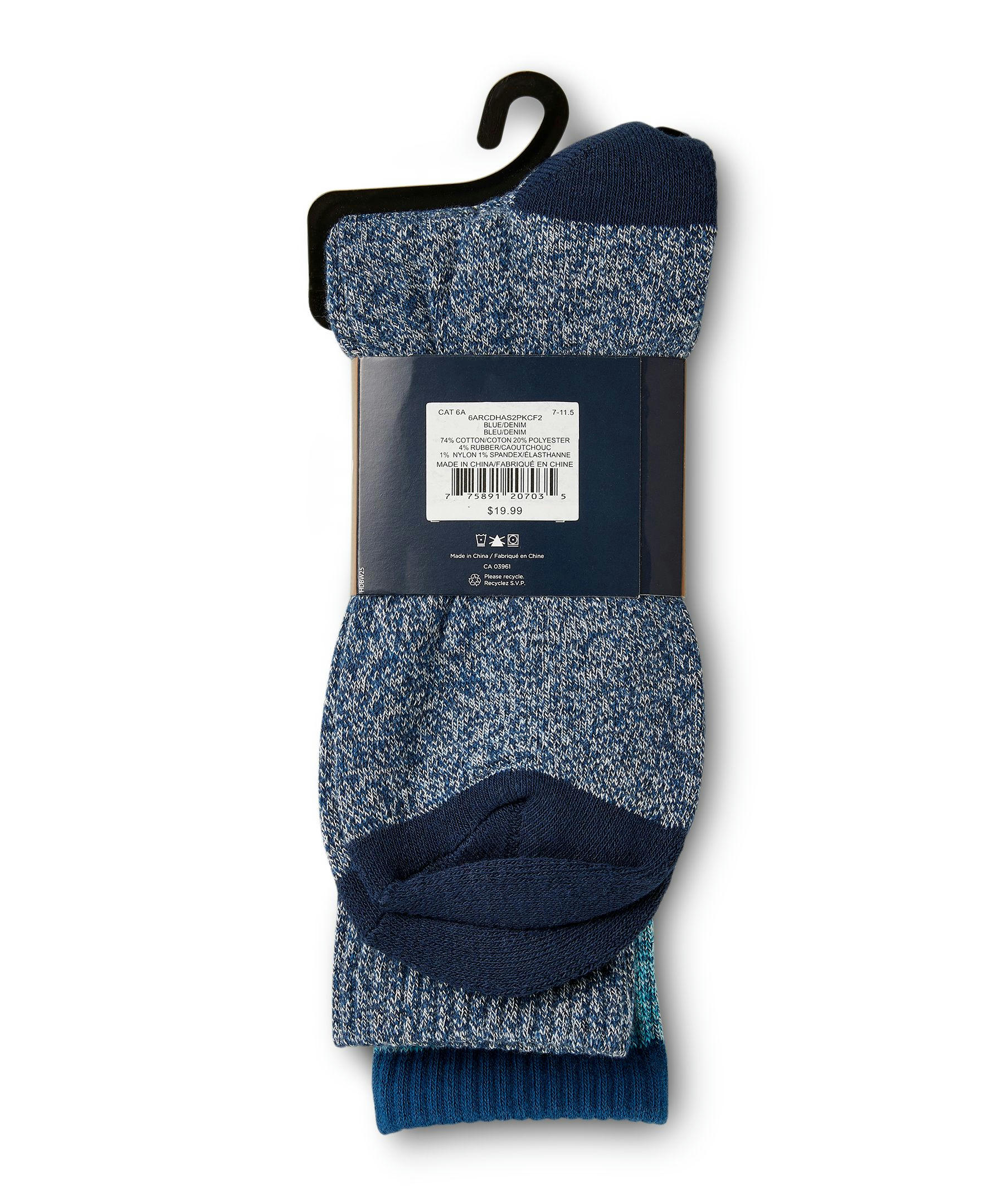 Denver Hayes Men's 2 Pack Casual Crew Socks