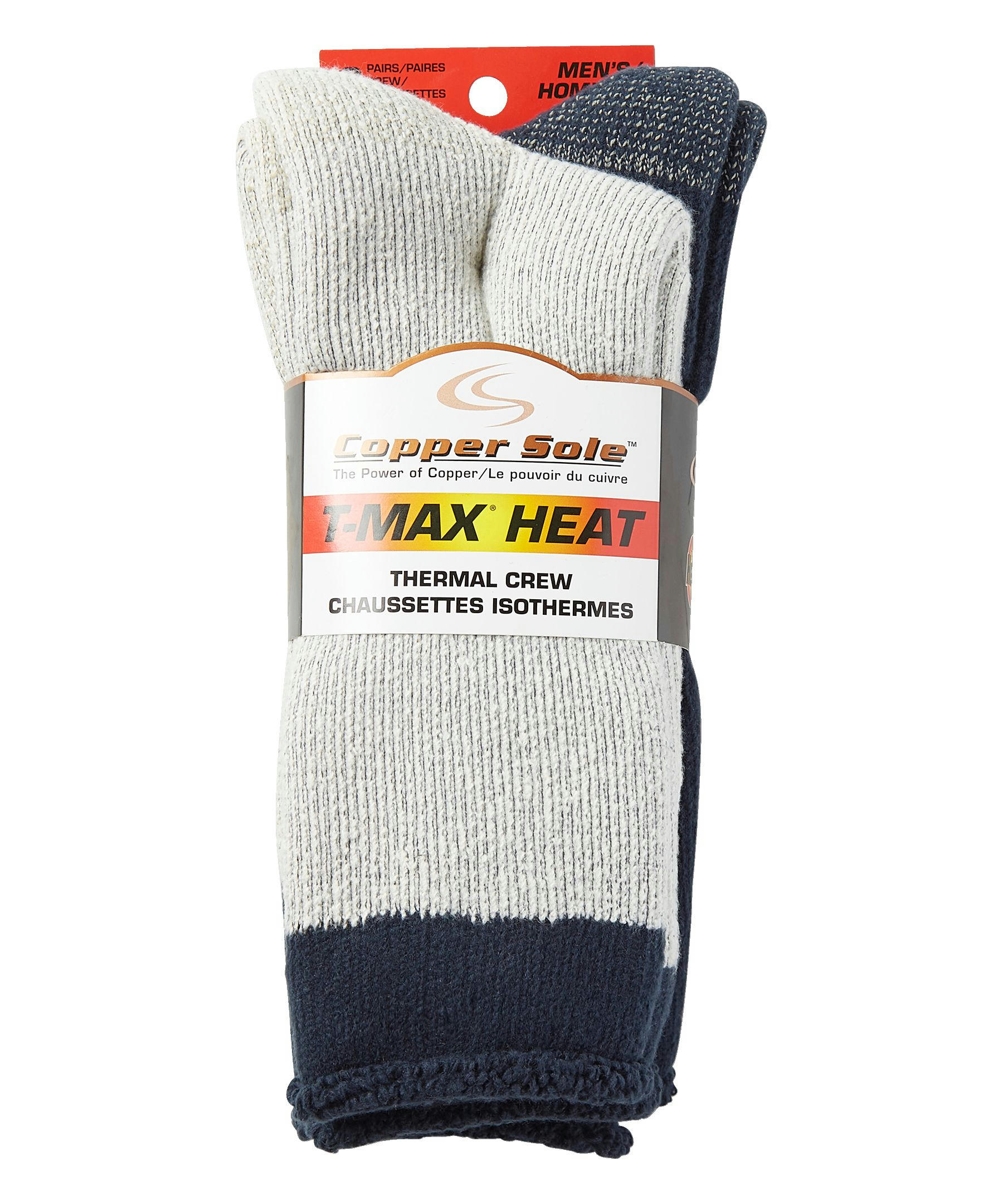 Copper Sole Men's 2 Pack TMAX Thermal Crew Socks
