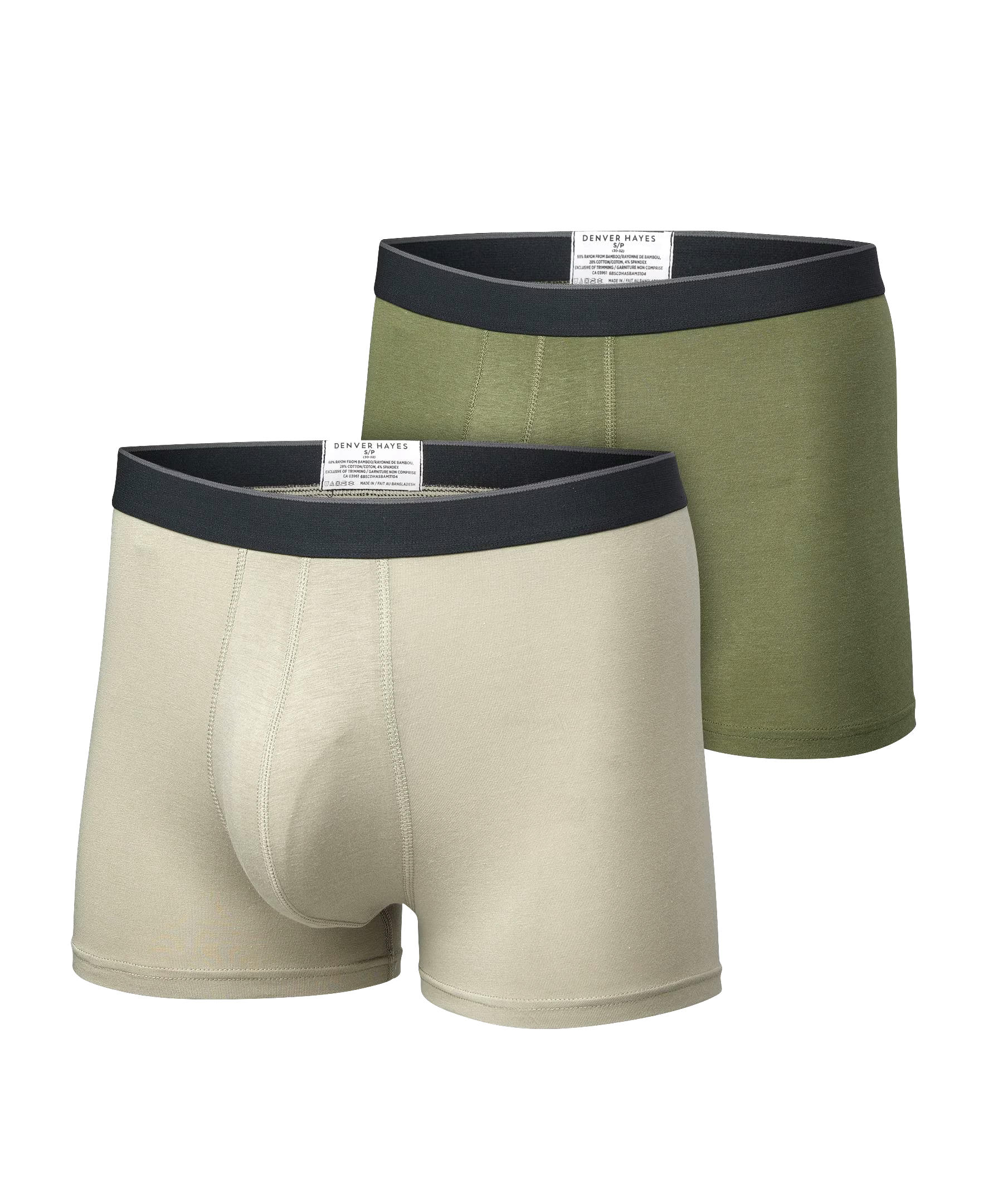 Denver Hayes Men's Rayon from Bamboo 2-Pack Trunk Briefs
