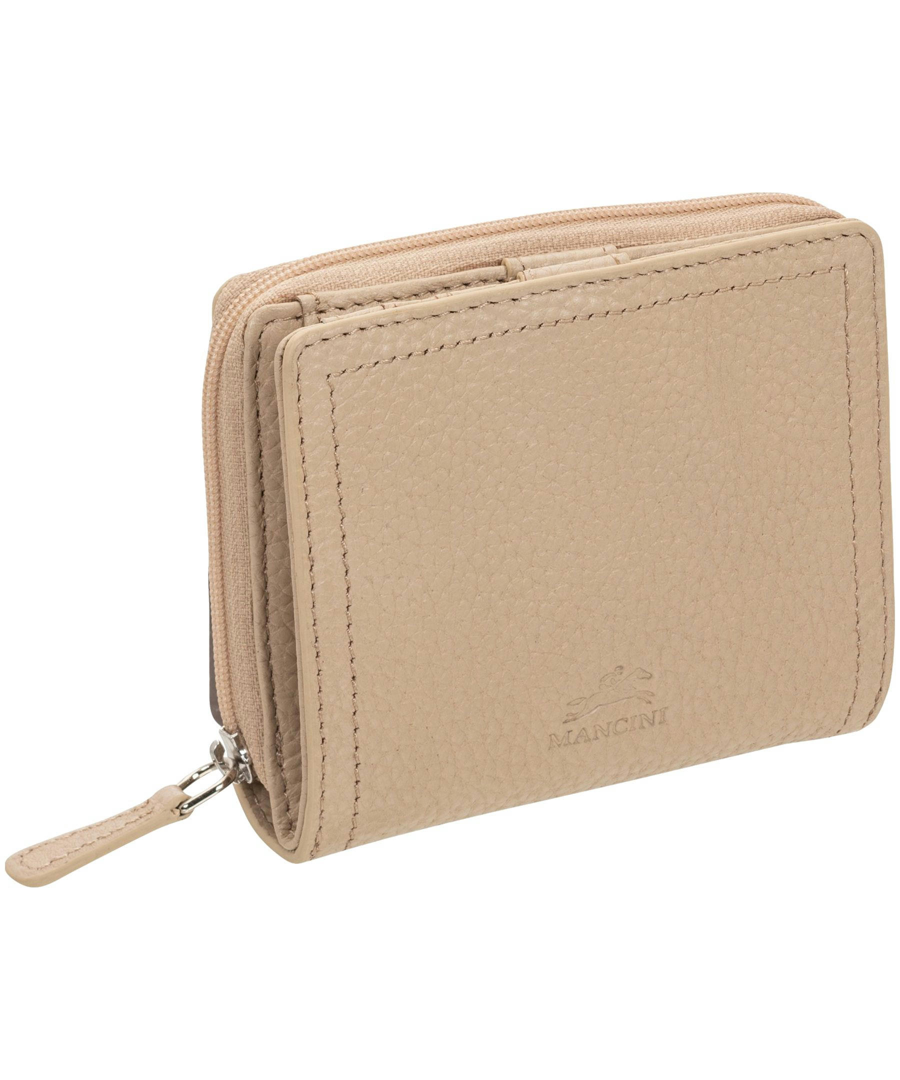 Mancini Leather Goods Women's Peblled RFID Secure Small Clutch Wallet