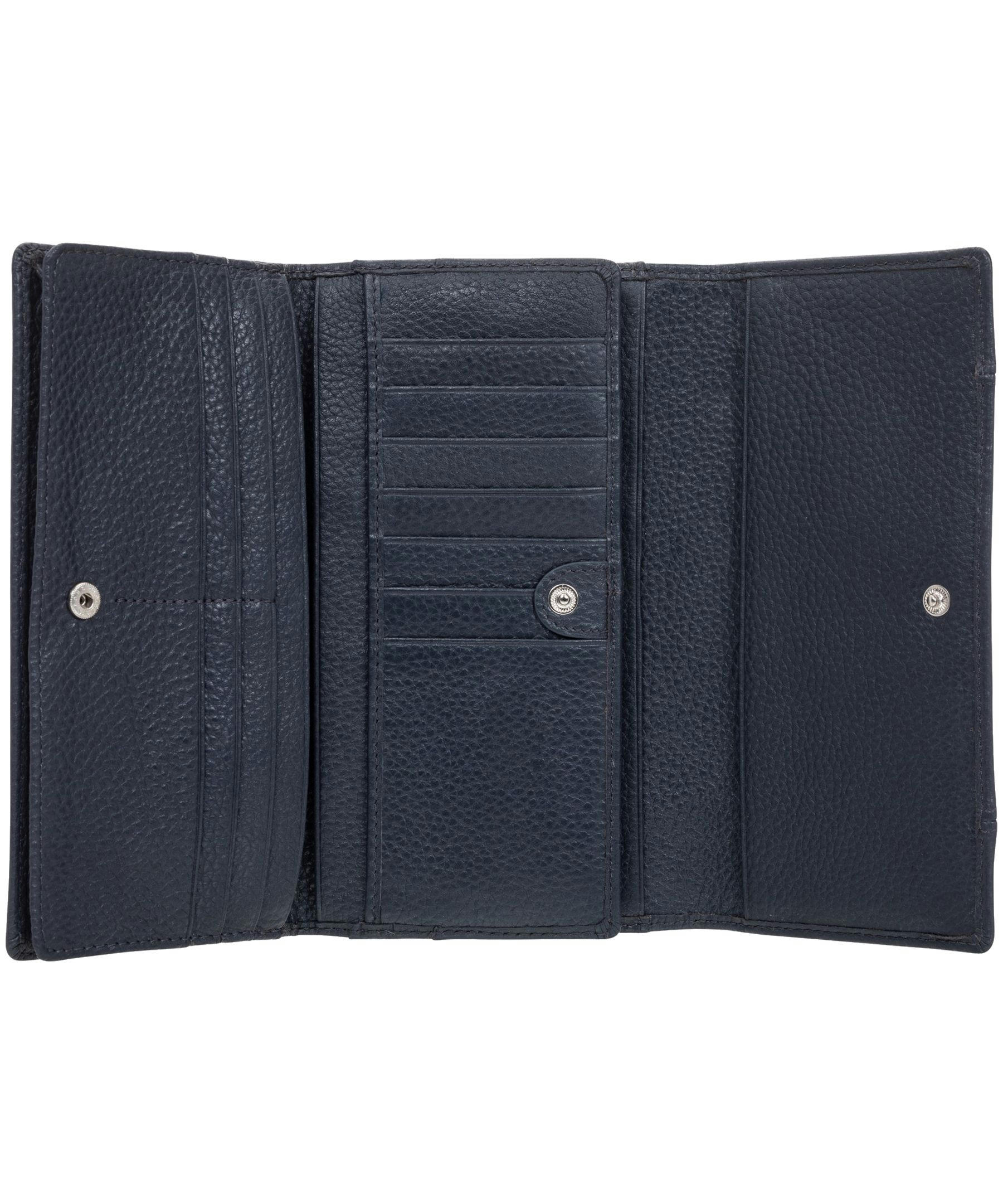 Mancini Leather Goods Women's Pebelled RFID Secure Trifold Wing Wallet