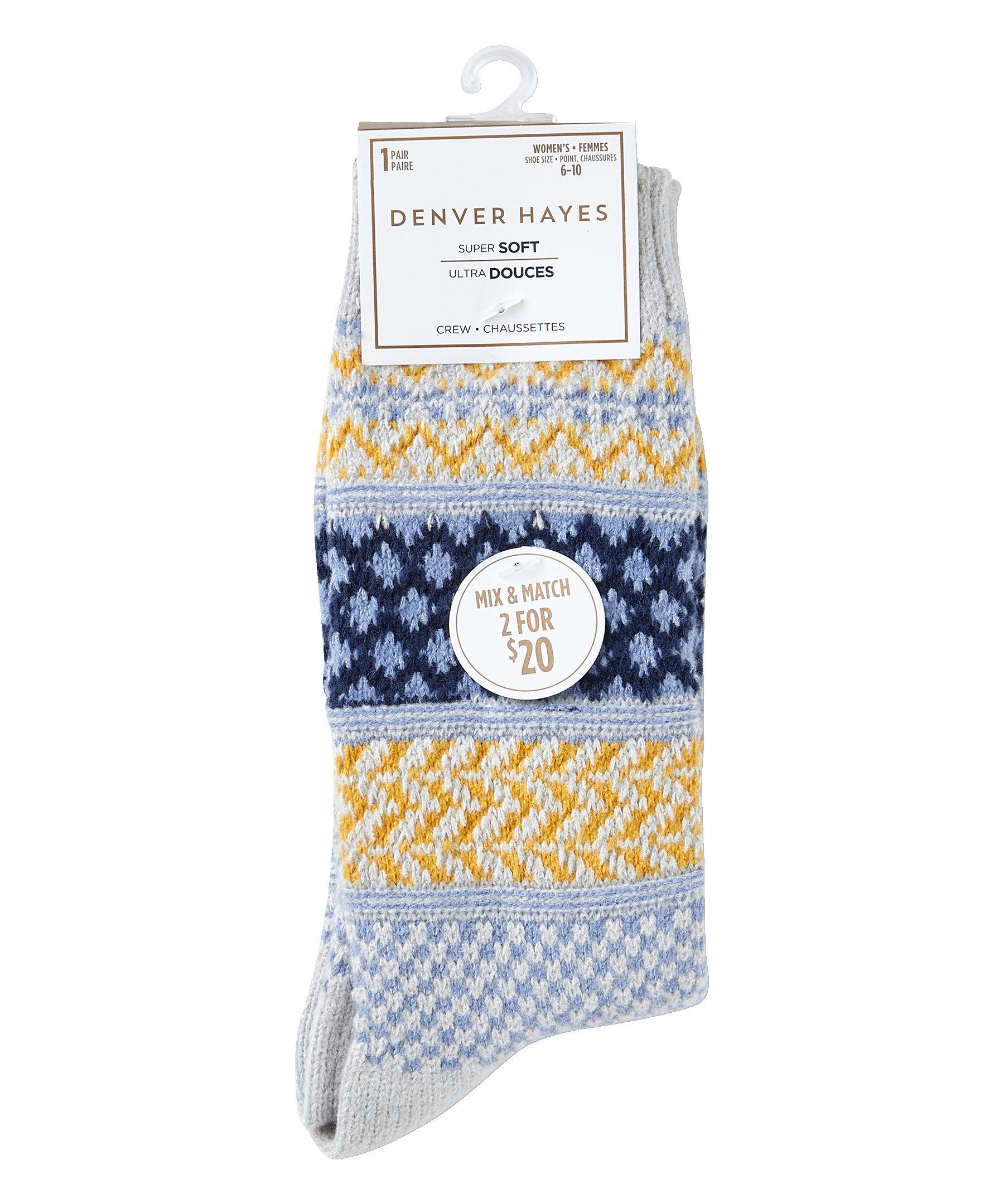 Denver Hayes Women's Super Soft Crew Socks