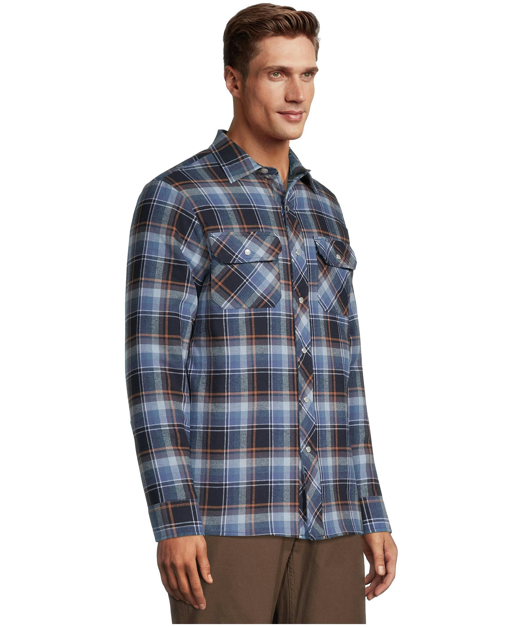 Aggressor Men's Snap-Front Plaid Quilted Flannel Work Shirt