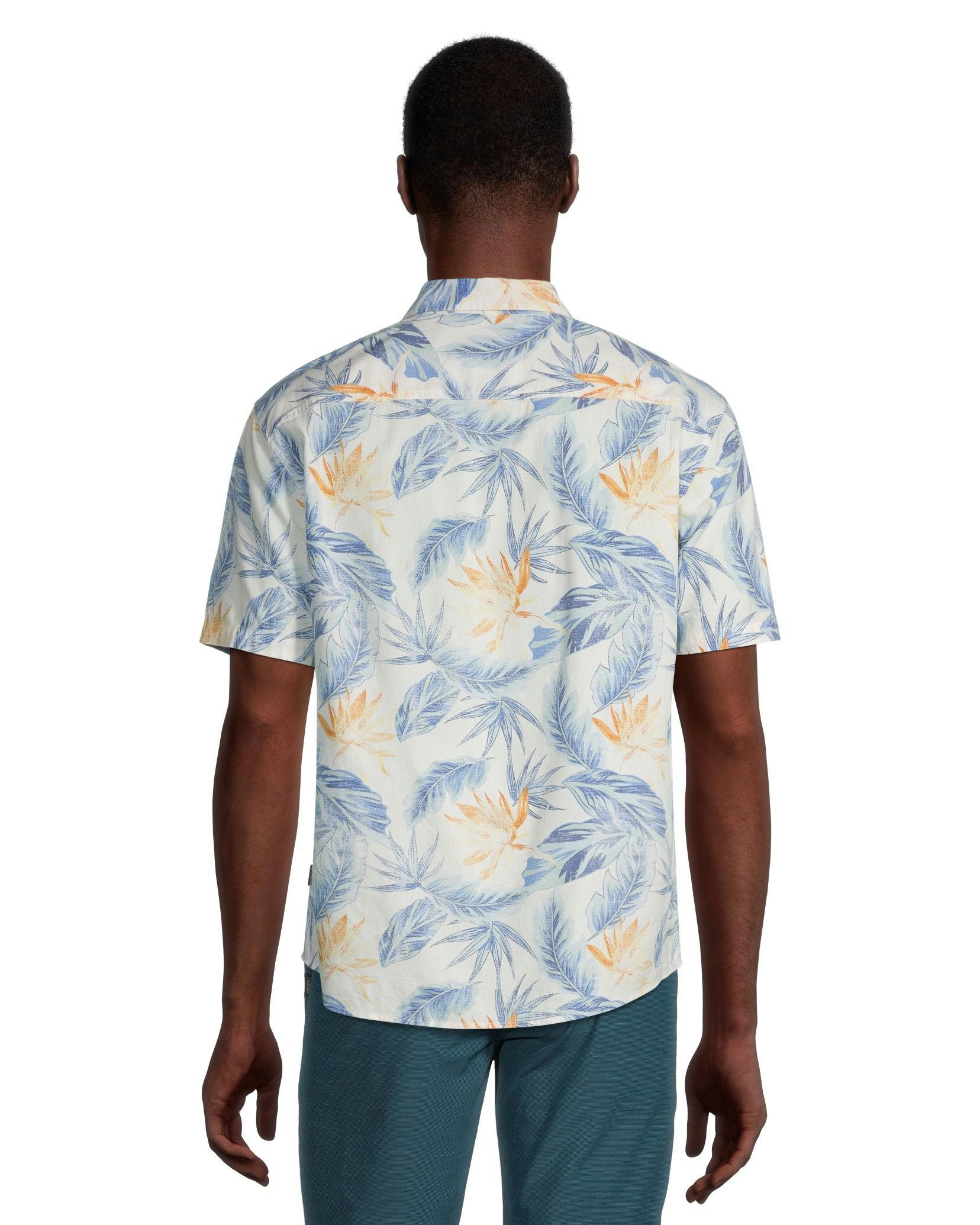 FarWest Men's Modern Fit Short Sleeve Stretch AOP Shirt