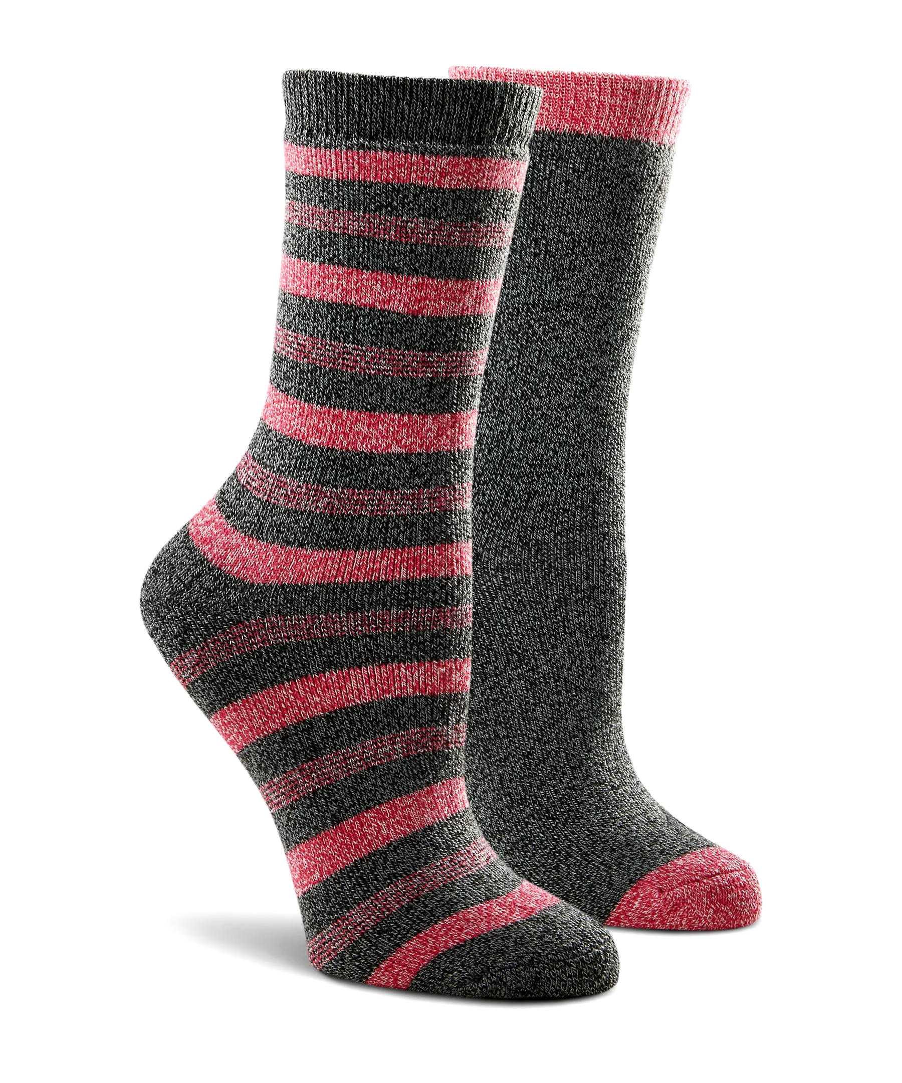 WindRiver Women's T-Max 2 Pack Outdoor Striped Crew Socks
