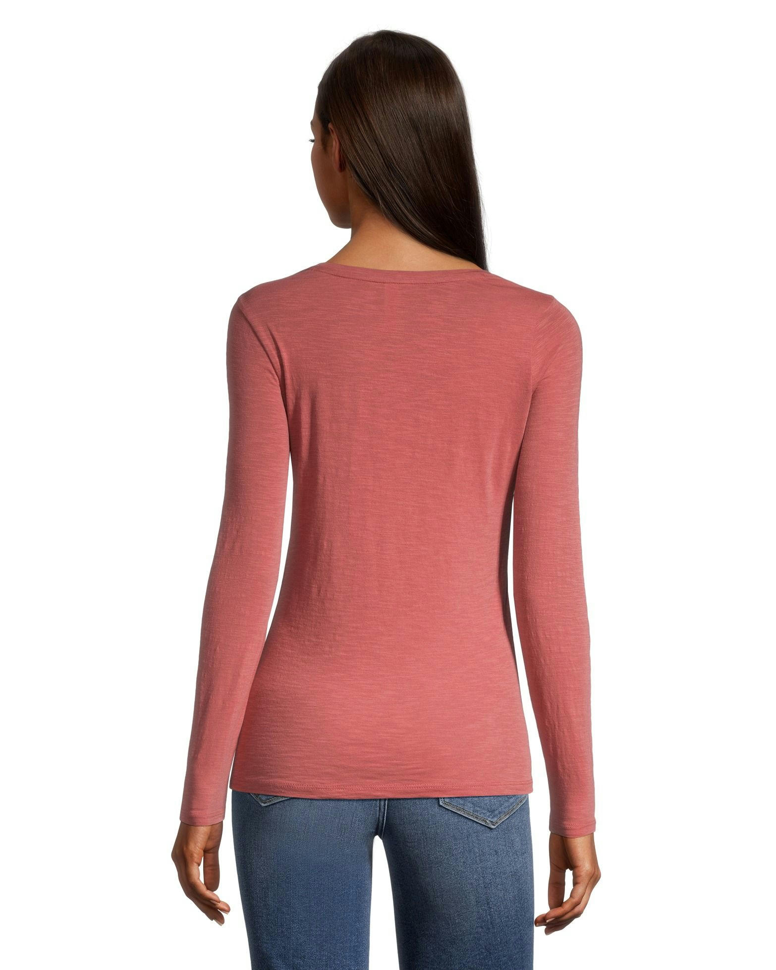 Denver Hayes Women's Semi Fitted Long Sleeve Crewneck T Shirt