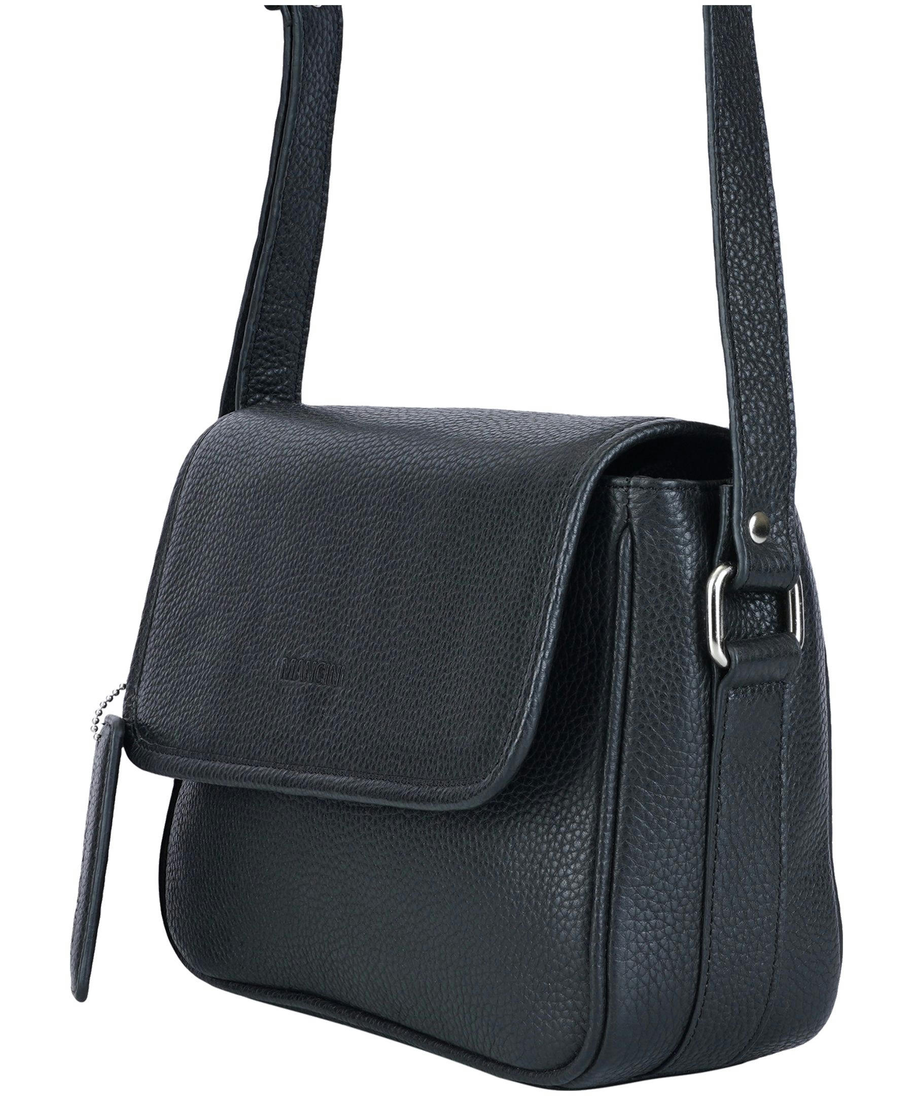 Mancini Leather Goods Women's Pebelled Kemberly Flap Closure Handbag