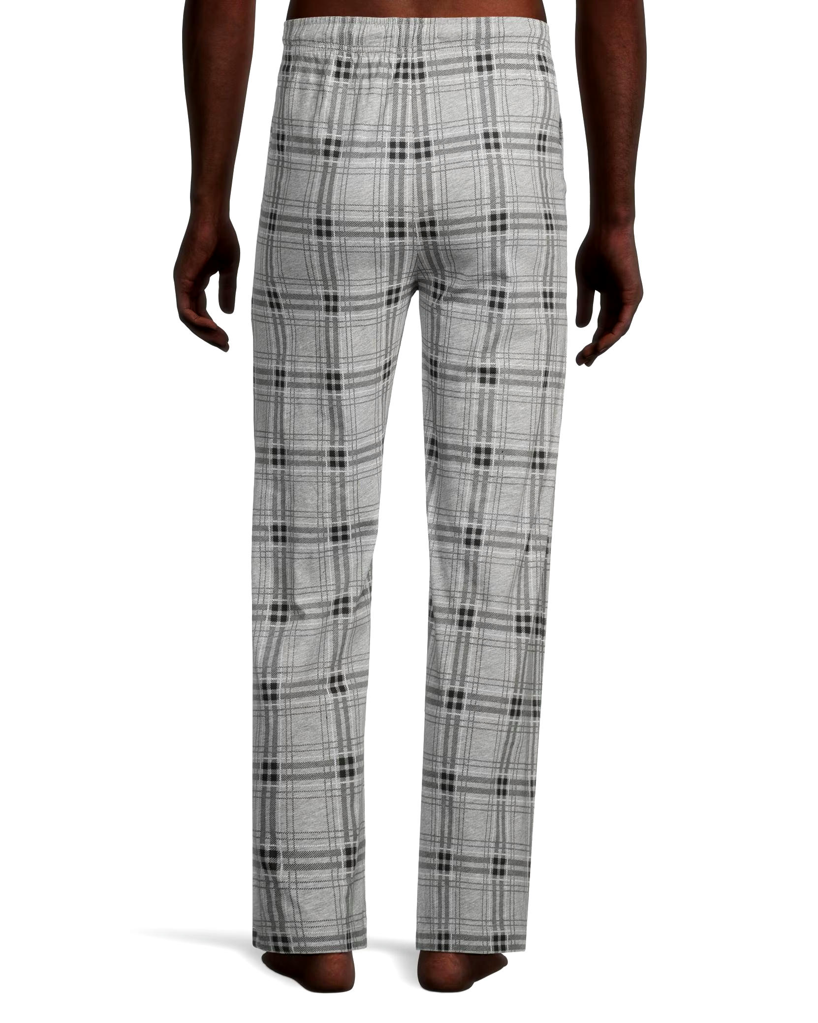 Denver Hayes Men's Plaid Jersey Elastic Drawstring Lounge Pants