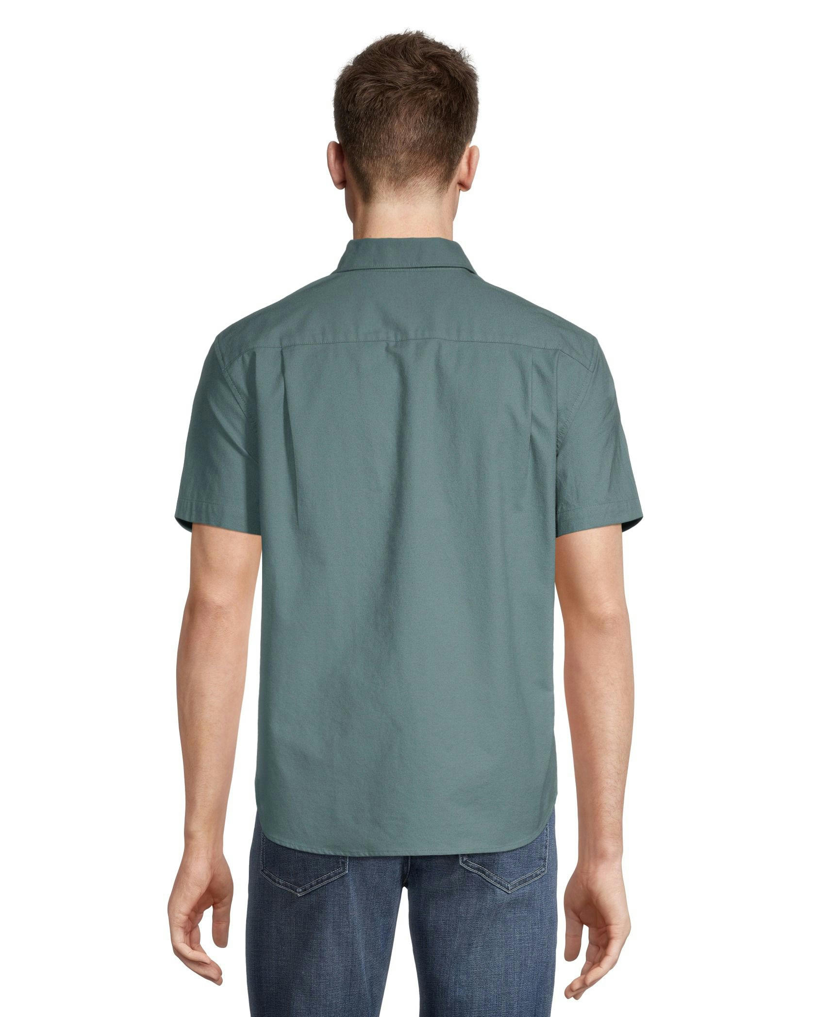 Denver Hayes Men's Modern Fit Short Sleeve Oxford Casual Shirt