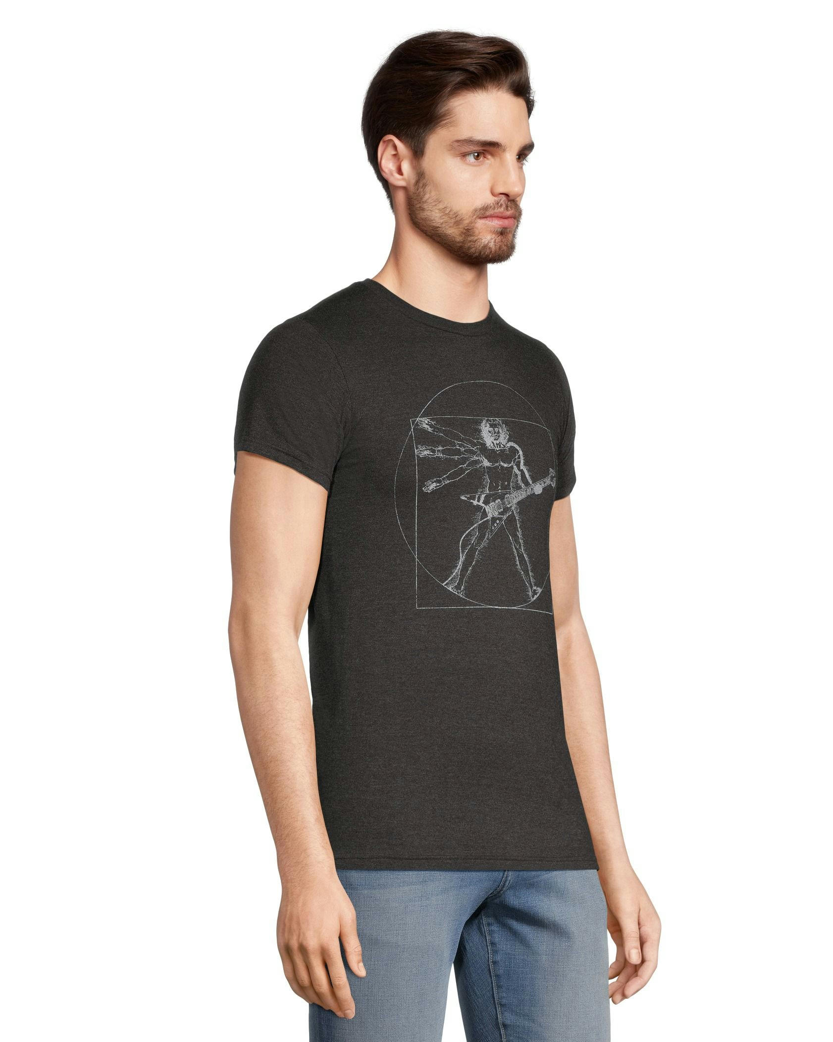Logo T-Shirt Men's Da Vinci Guitar Classic Fit Crewneck Graphic T Shirt