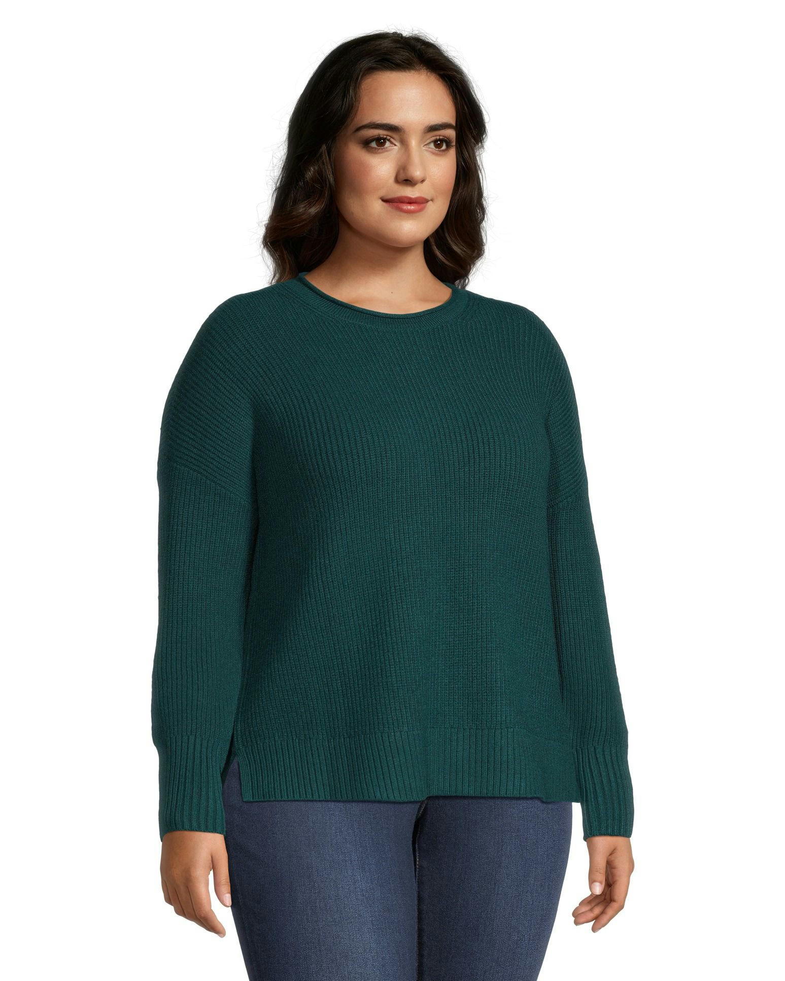 Denver Hayes Women's Cozy Shaker Crew Neck Pullover Sweater