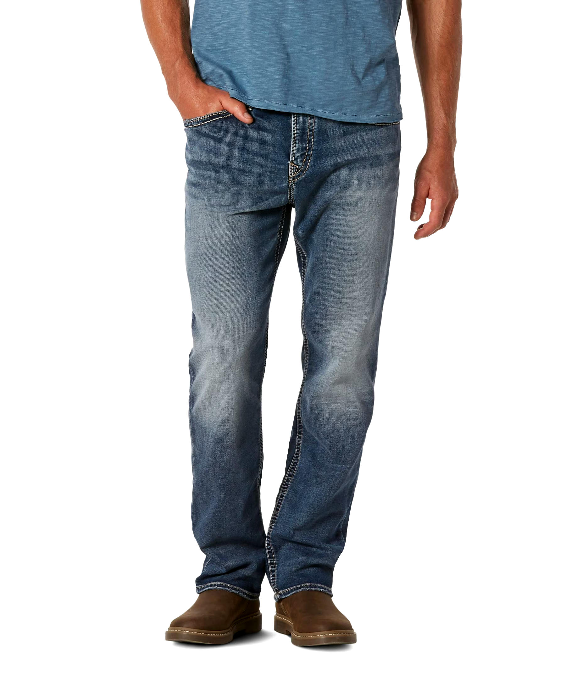 Silver Men's Grayson Easy Fit Straight Leg Jeans - Dark Wash