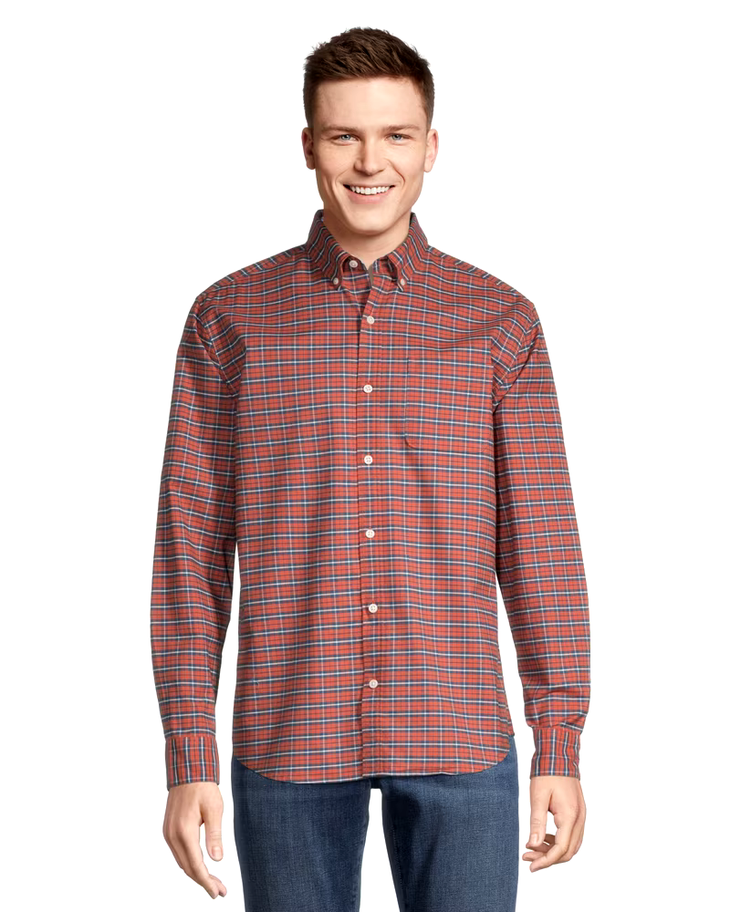 Denver Hayes Men's Classic Fit Long Sleeve Oxford Casual Shirt