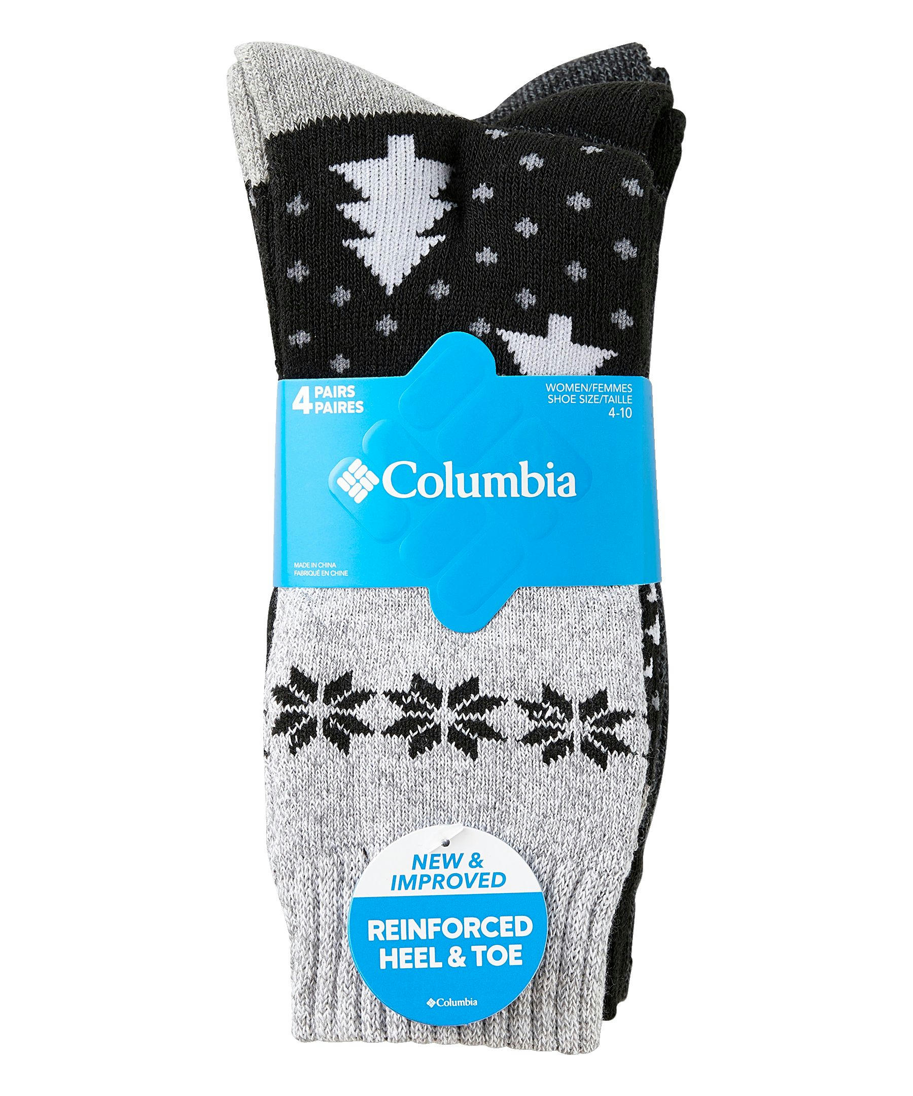 Columbia Women's  4 Pack Winter-Effic Moisture Control Crew Socks