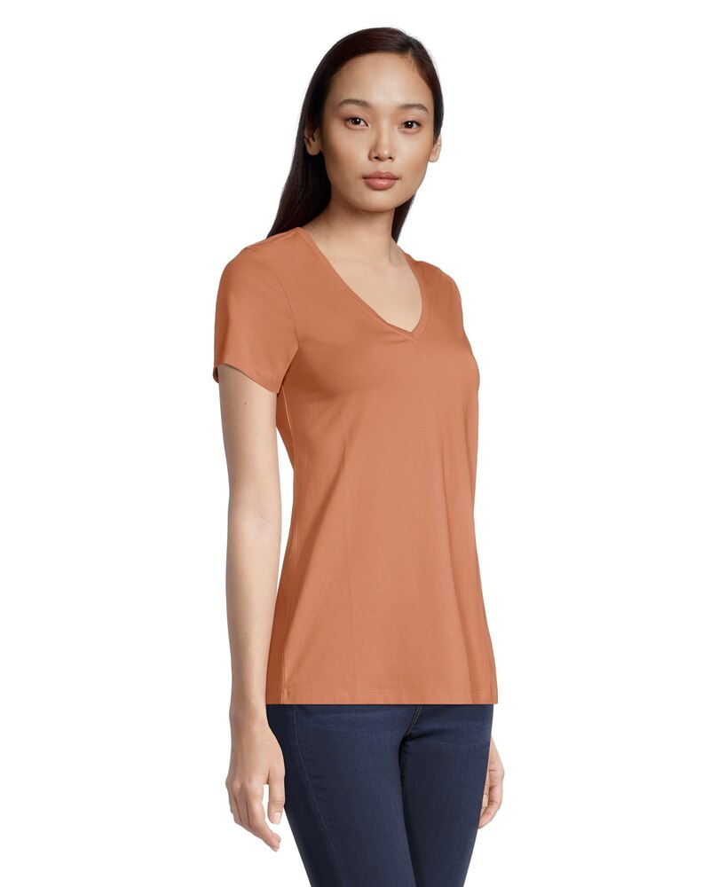 Women's Short Sleeve Semi-Fitted V-Neck T Shirt