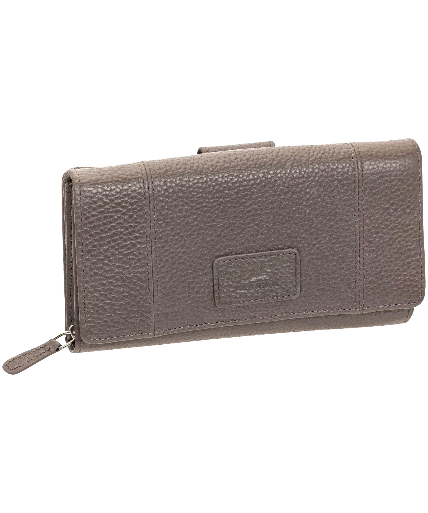 Mancini Leather Goods Women's Pebelled RFID Secure Medium Clutch Wallet