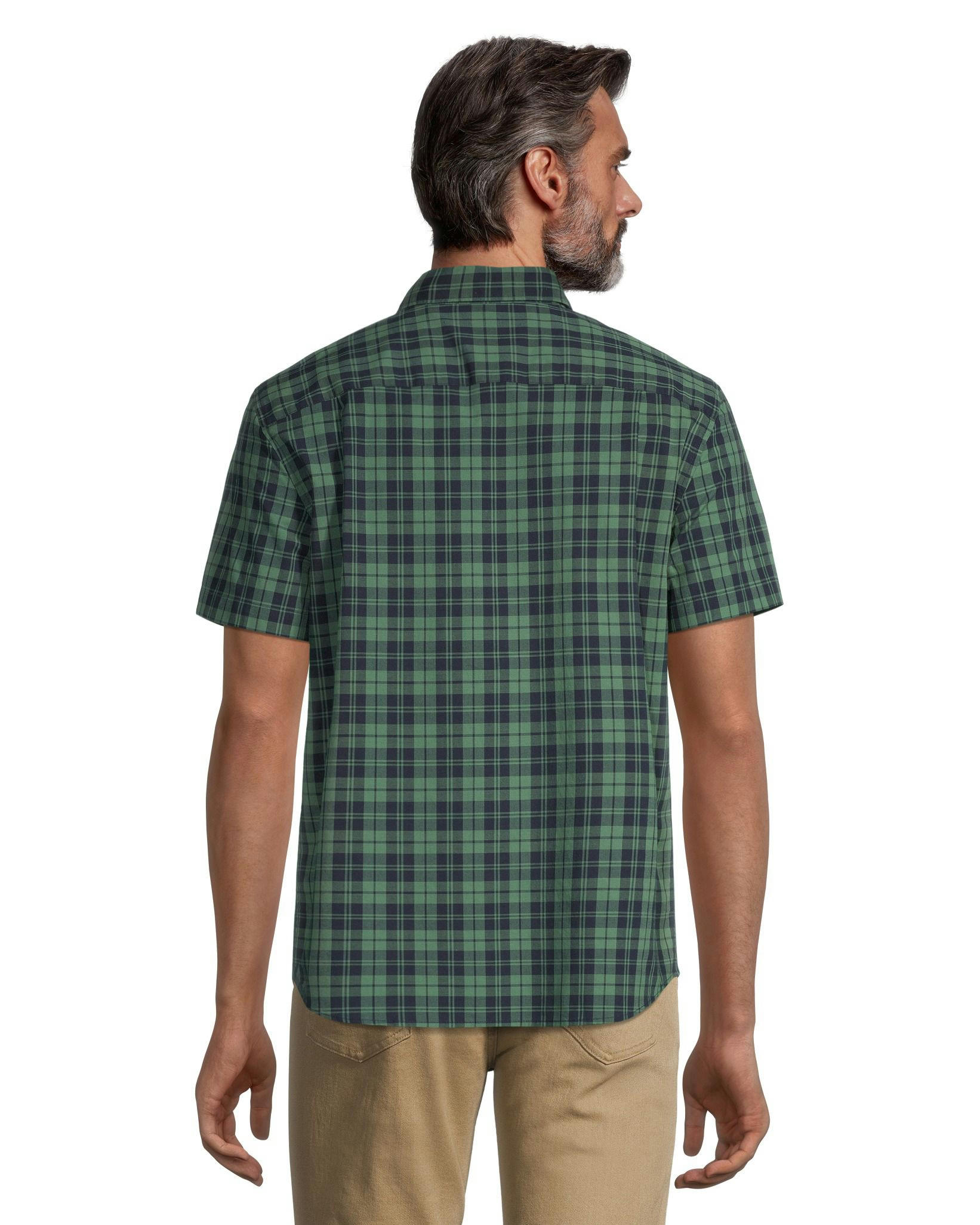 Denver Hayes Men's Modern Fit Short Sleeve Plaid Casual Sport Shirt