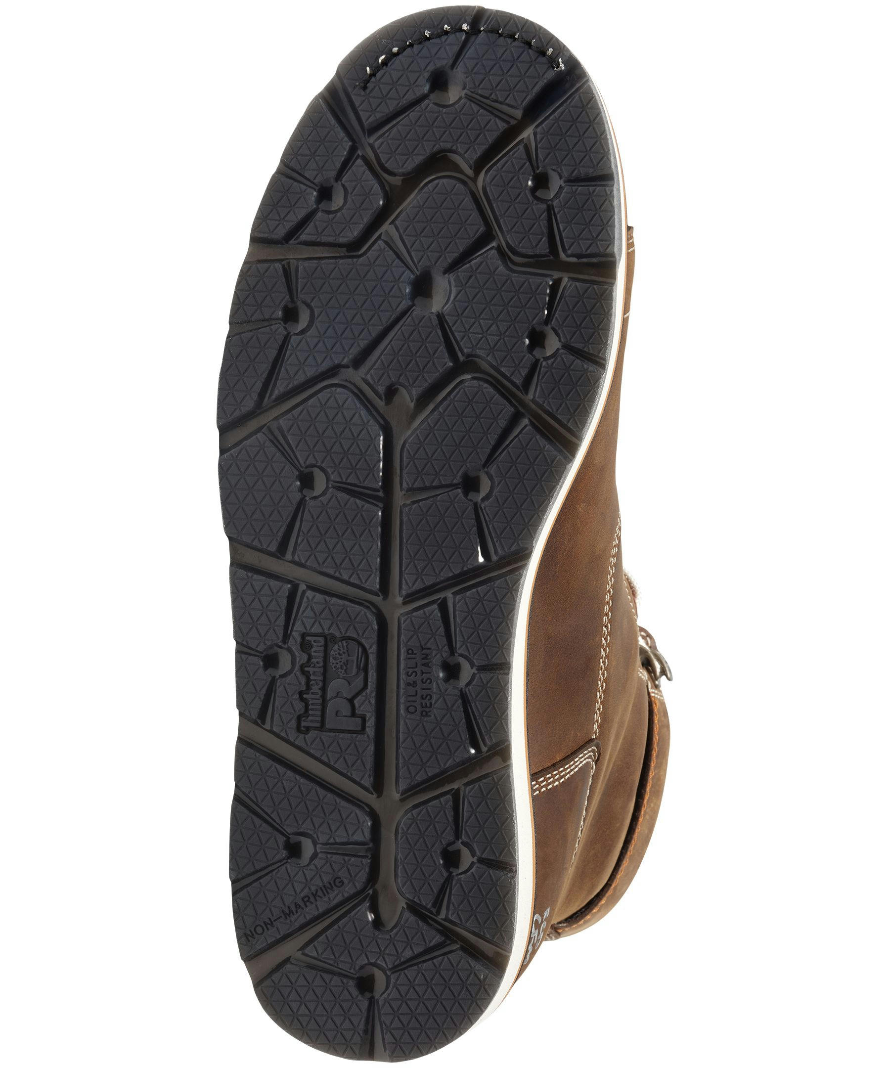 Timberland PRO Men's Alloy Toe Gridworks Waterproof 8 Inch Work Boot - Brown Full-Grain Leather