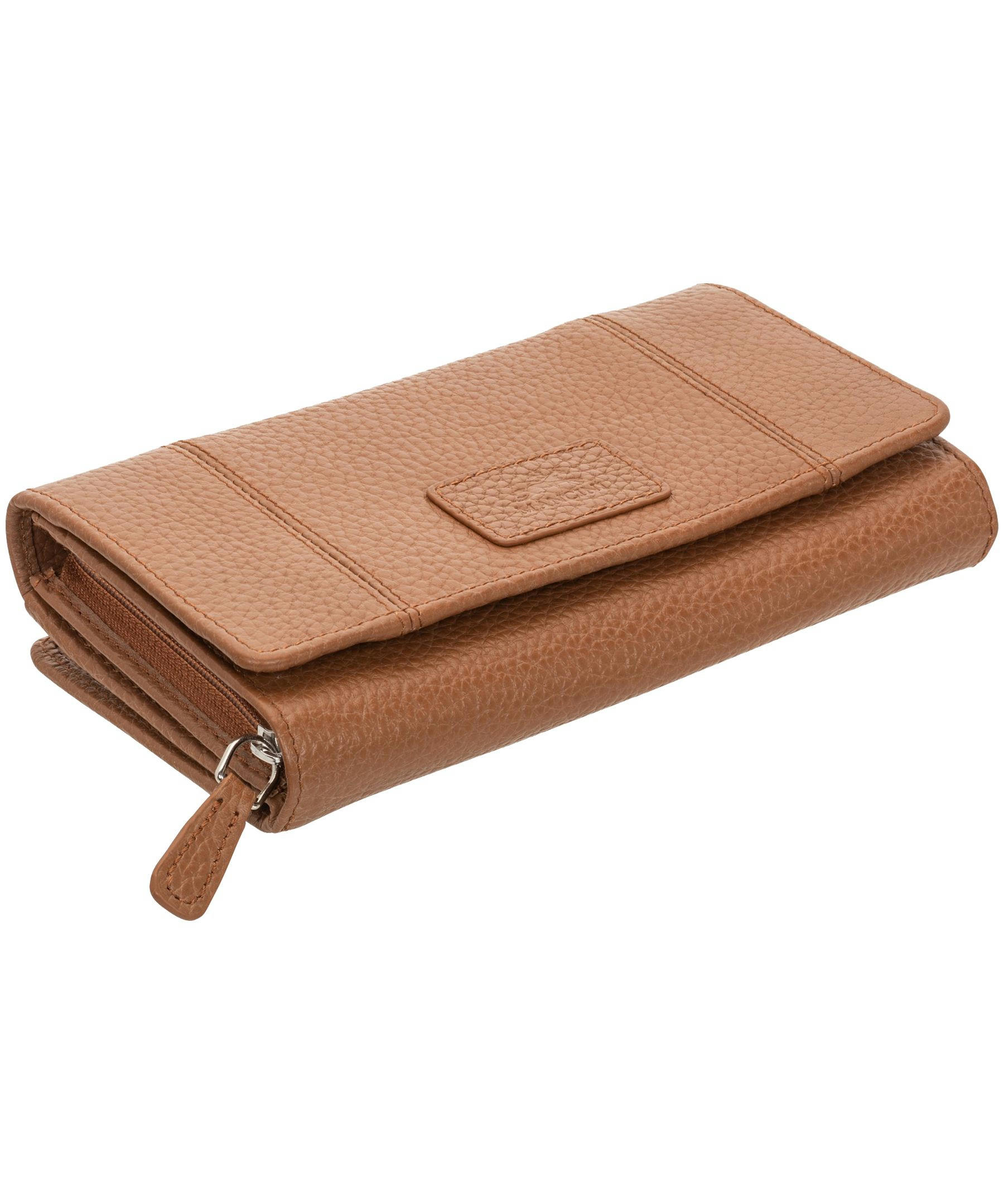 Mancini Leather Goods Women's Pebelled RFID Secure Medium Clutch Wallet