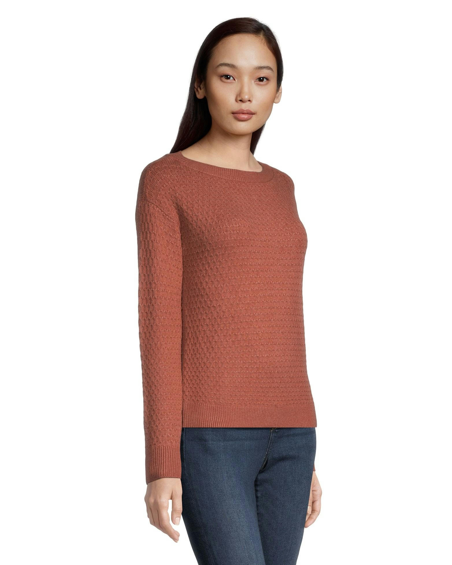 Denver Hayes Women's Cozy Semi-Fitted Boatneck Knit Pullover Sweater