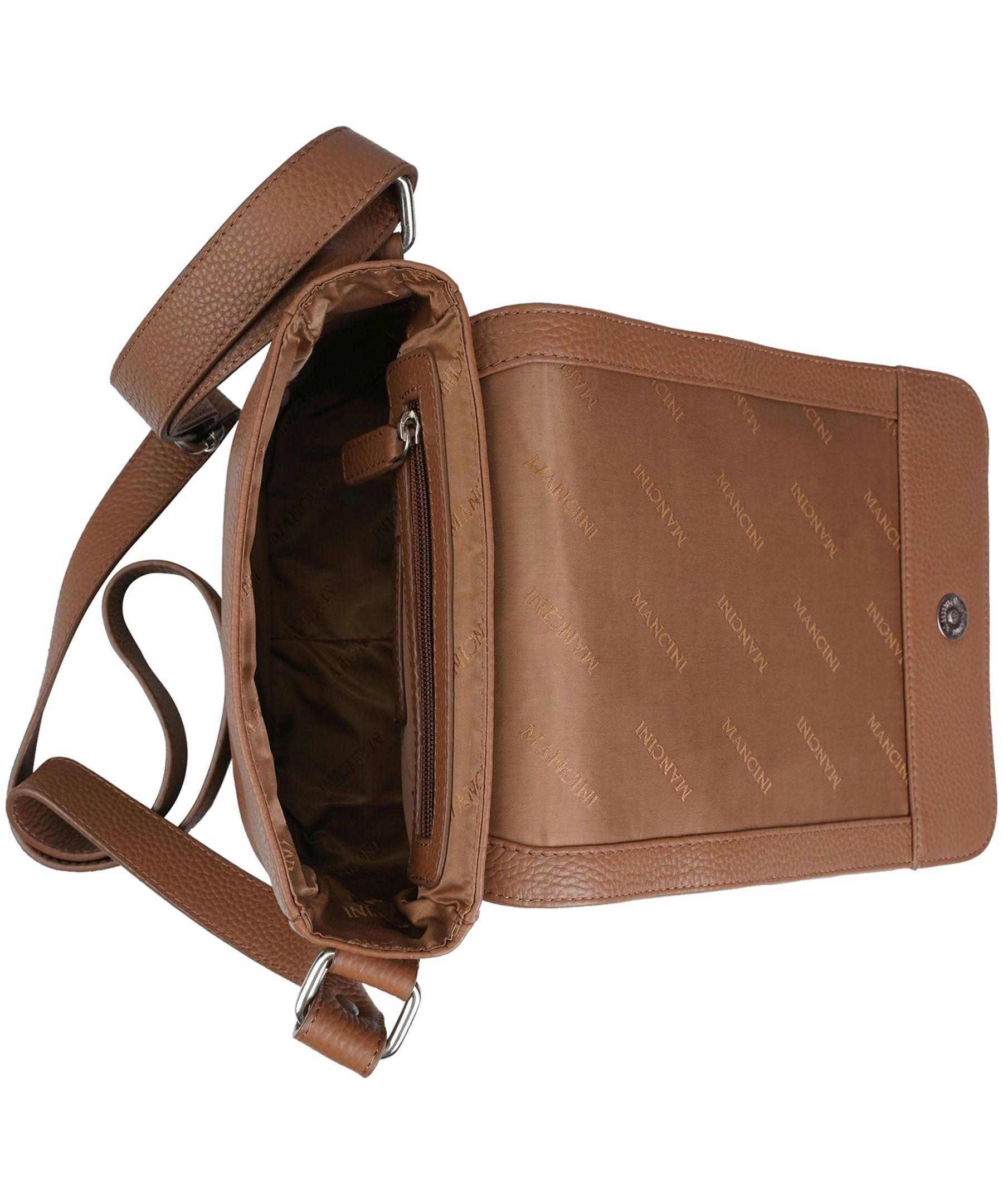 Mancini Leather Goods Women's Pebelled Page Crossbody Bag