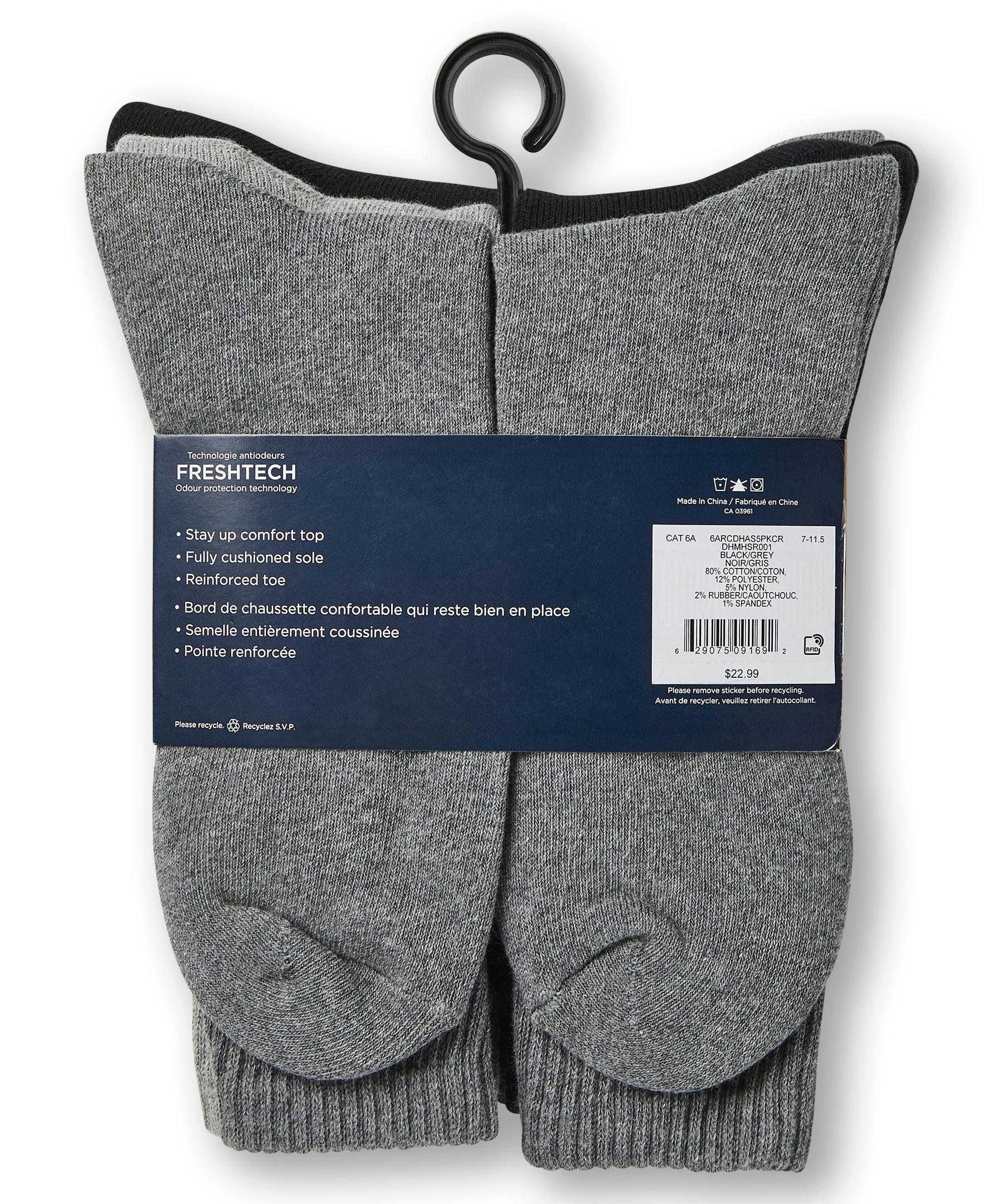 Denver Haye Men's 5-Pack Casual Crew Socks