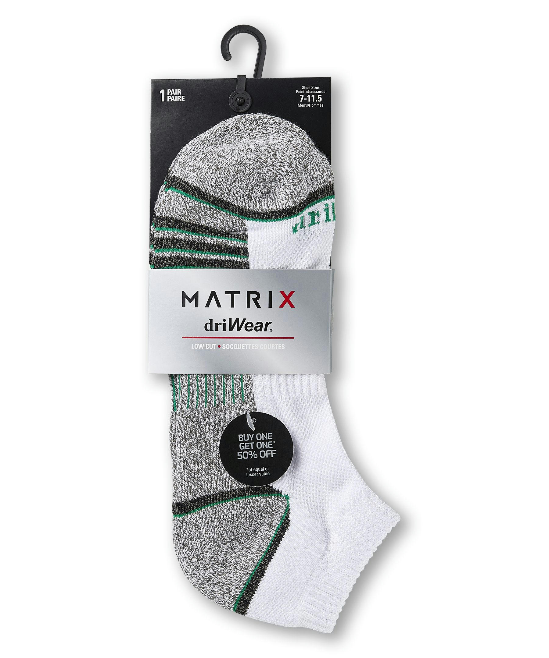 Matrix Men's Driwear Low Cut Cushion Sport Socks