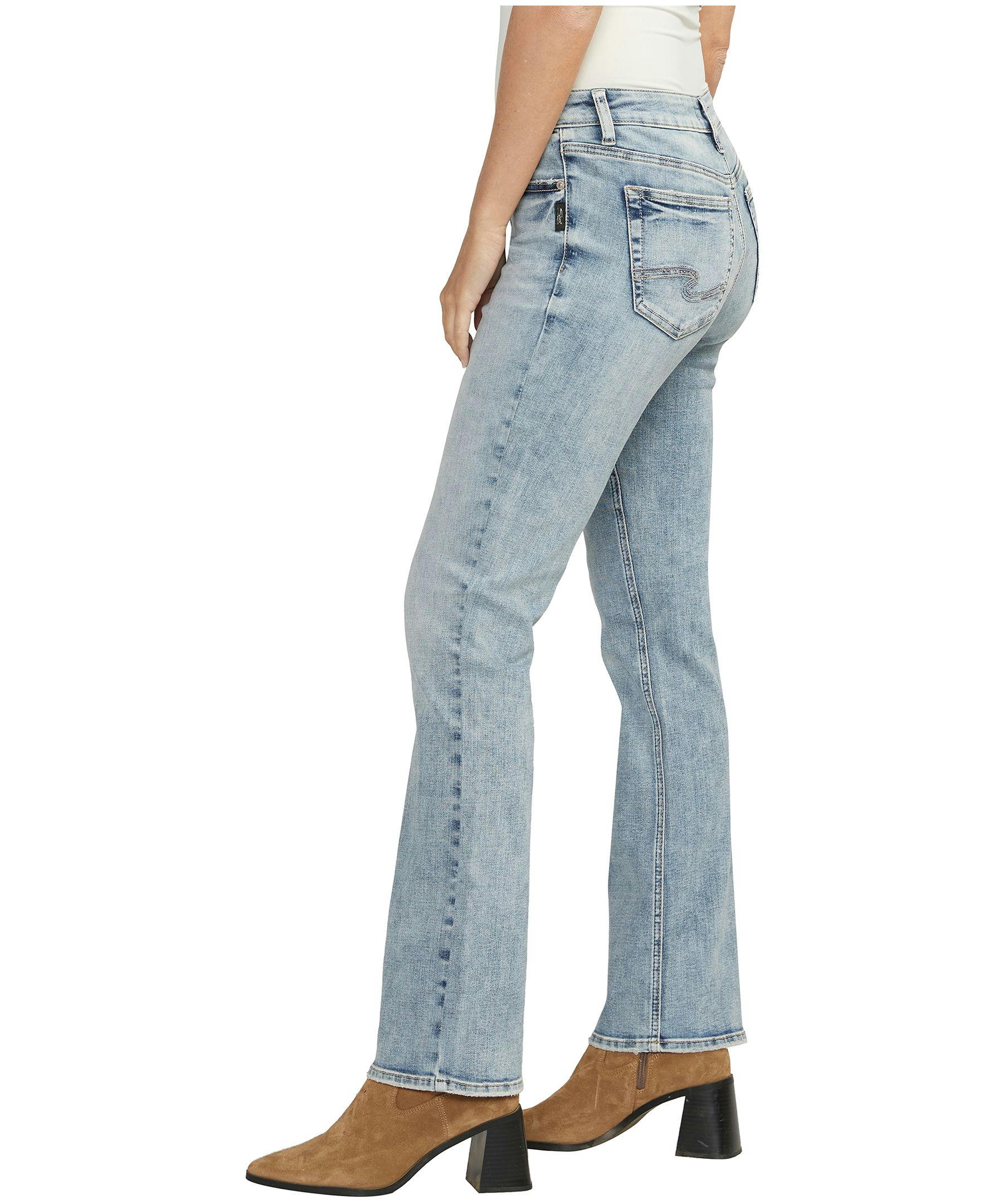 Silver Women's Elyse Mid Rise Curvy Fit Slim Boot Cut Jeans