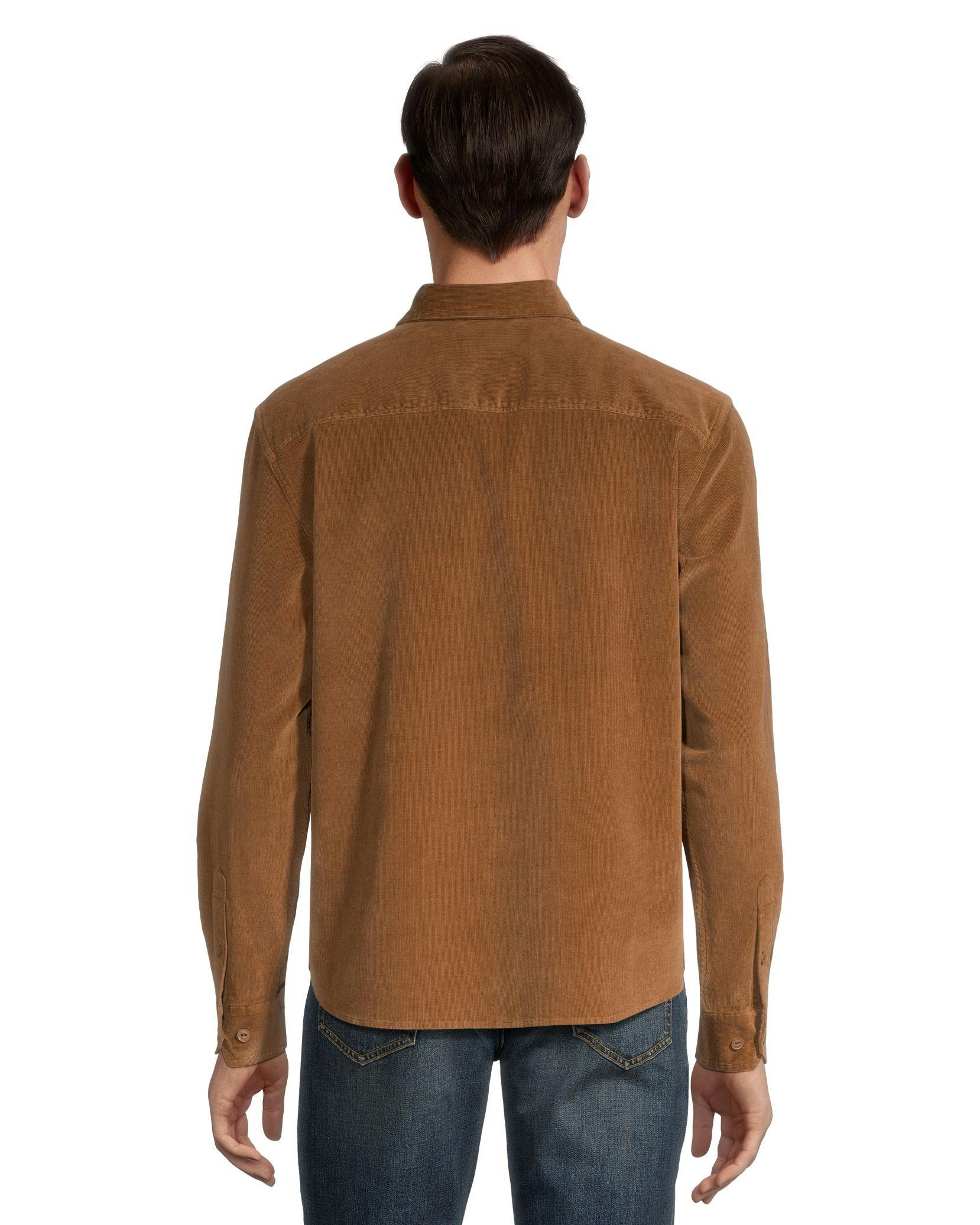 Denver Hayes Men's Stretch Corduroy Button Down Modern Fit Shirt