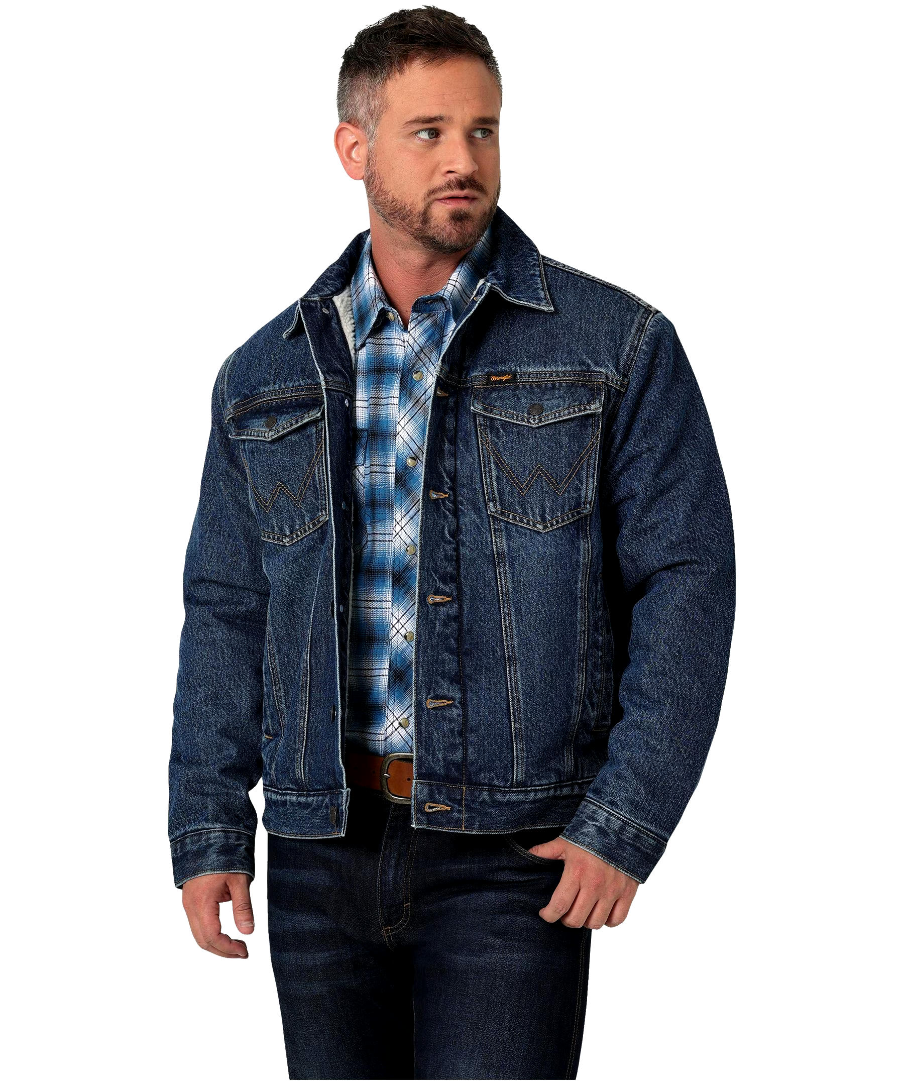Wrangler Men's Sherpa Lined Denim Jacket