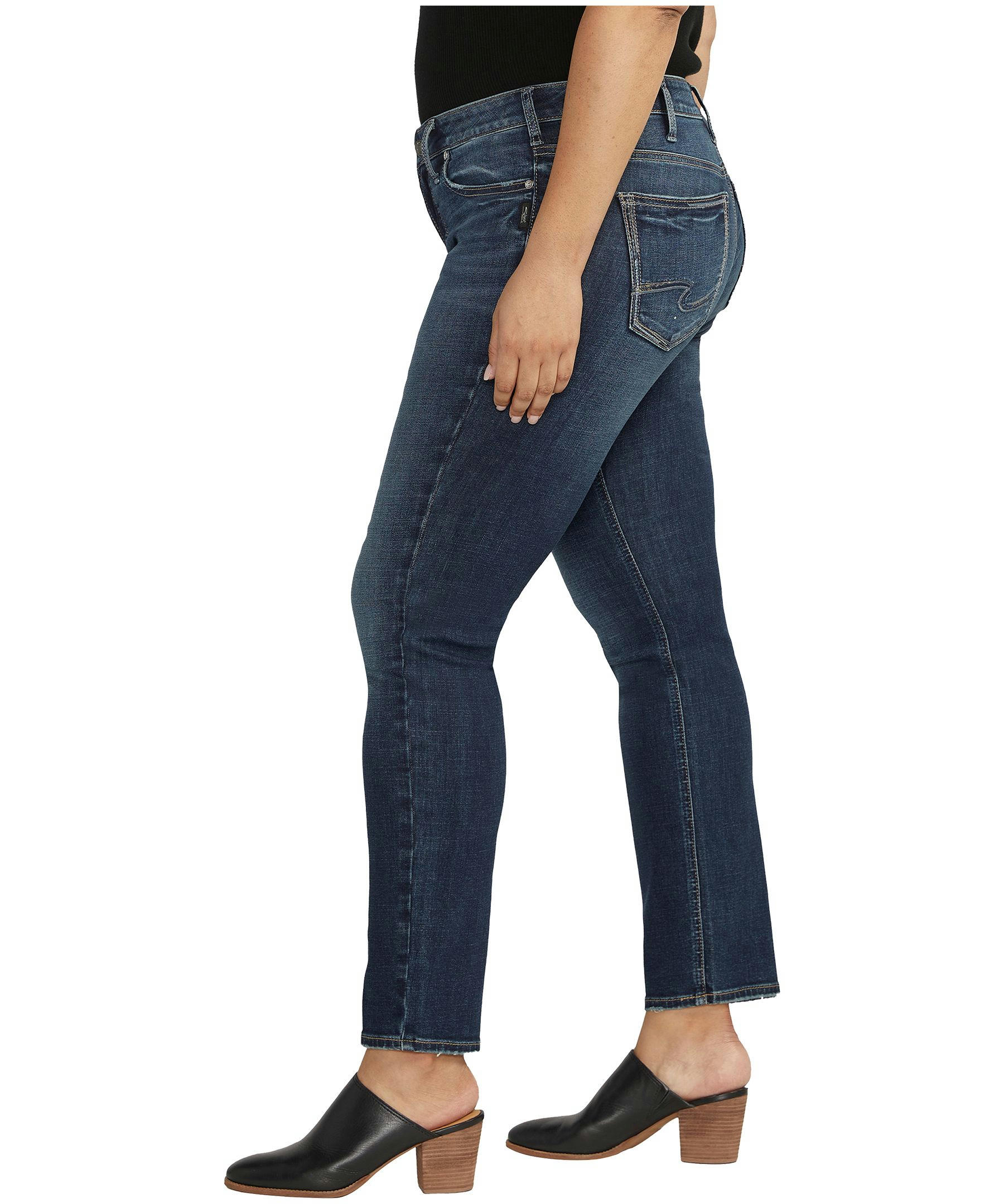 Silver Women's Britt Low Rise Curvy Fit Straight Leg Jeans