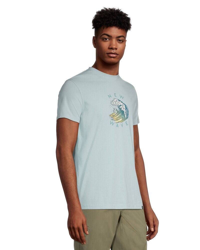 FarWest Men's New Wave Crewneck Graphic T Shirt