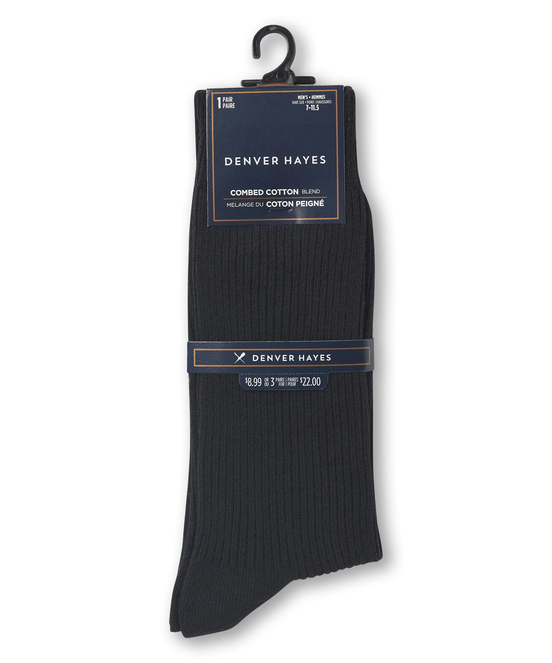 Denver Hayes Men's FRESHTECH® Casual Rib Crew Socks