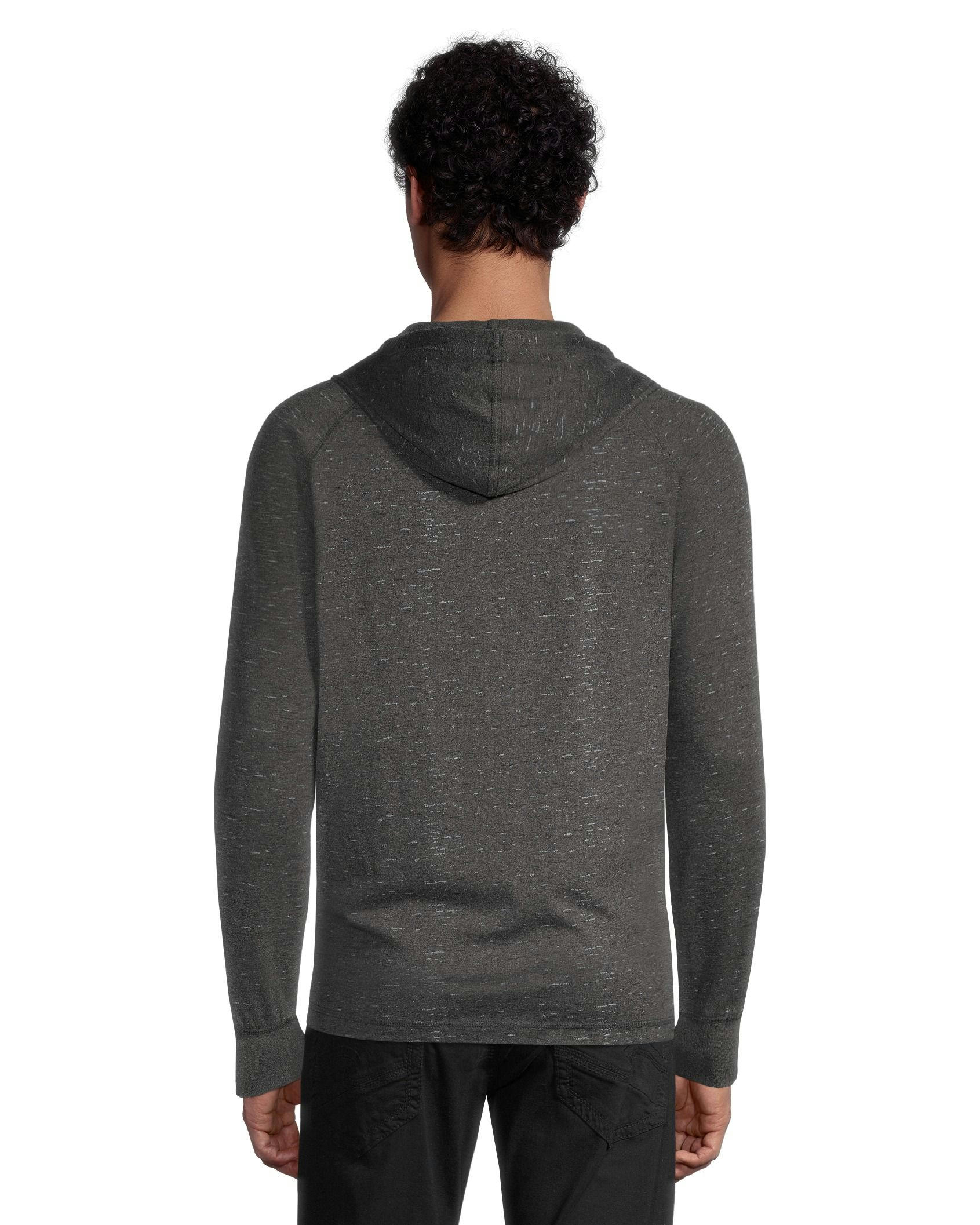 Silver Men's Textured Print Cotton Pullover Hoodie