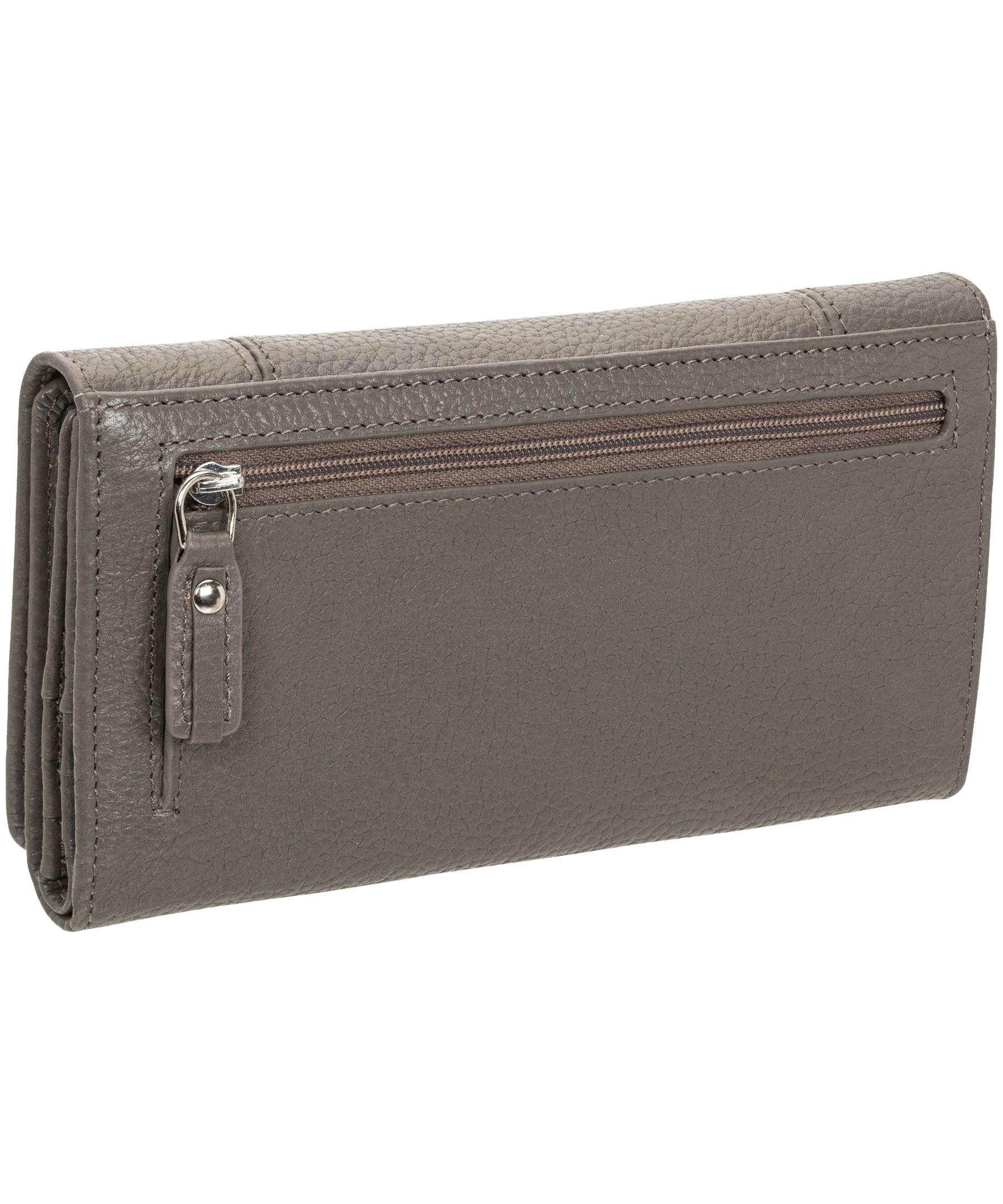 Mancini Leather Goods Women's Pebelled RFID Secure Trifold Wing Wallet