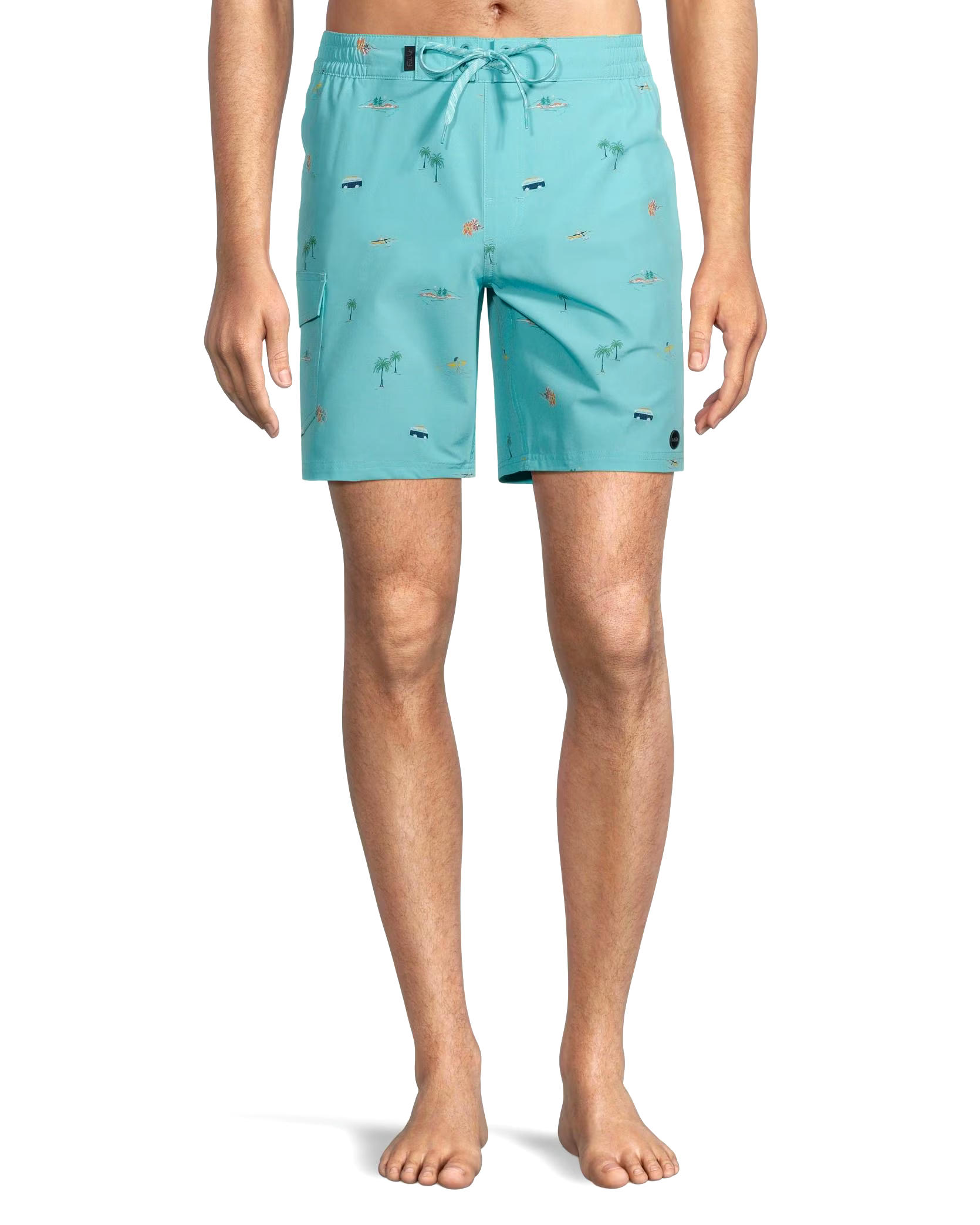 FarWest Men's All-Over-Print Quick Dry E-Board Shorts