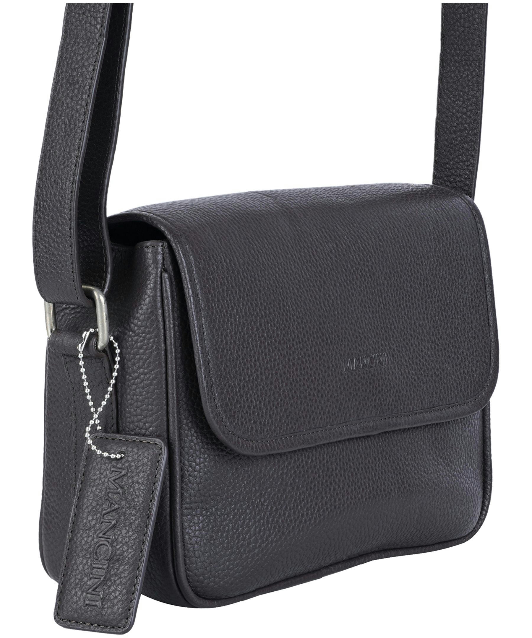 Mancini Leather Goods Women's Pebelled Kemberly Flap Closure Handbag