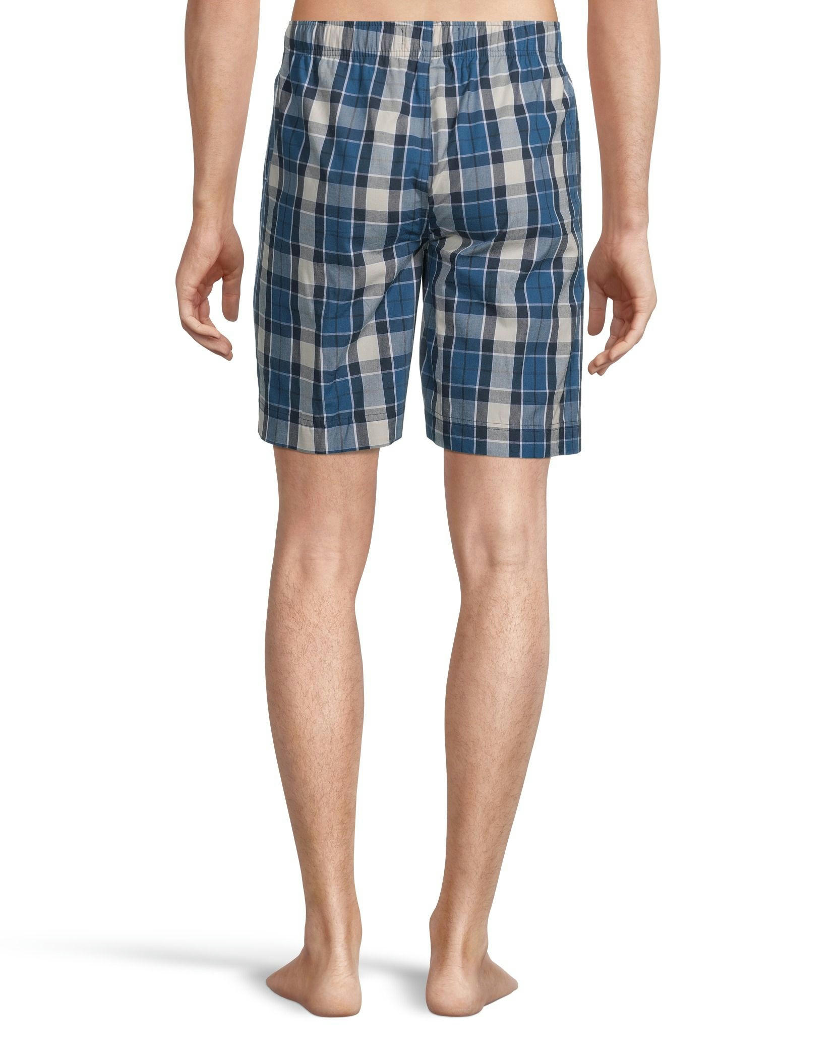 Men's Woven Plaid Mid Rise Lounge Shorts