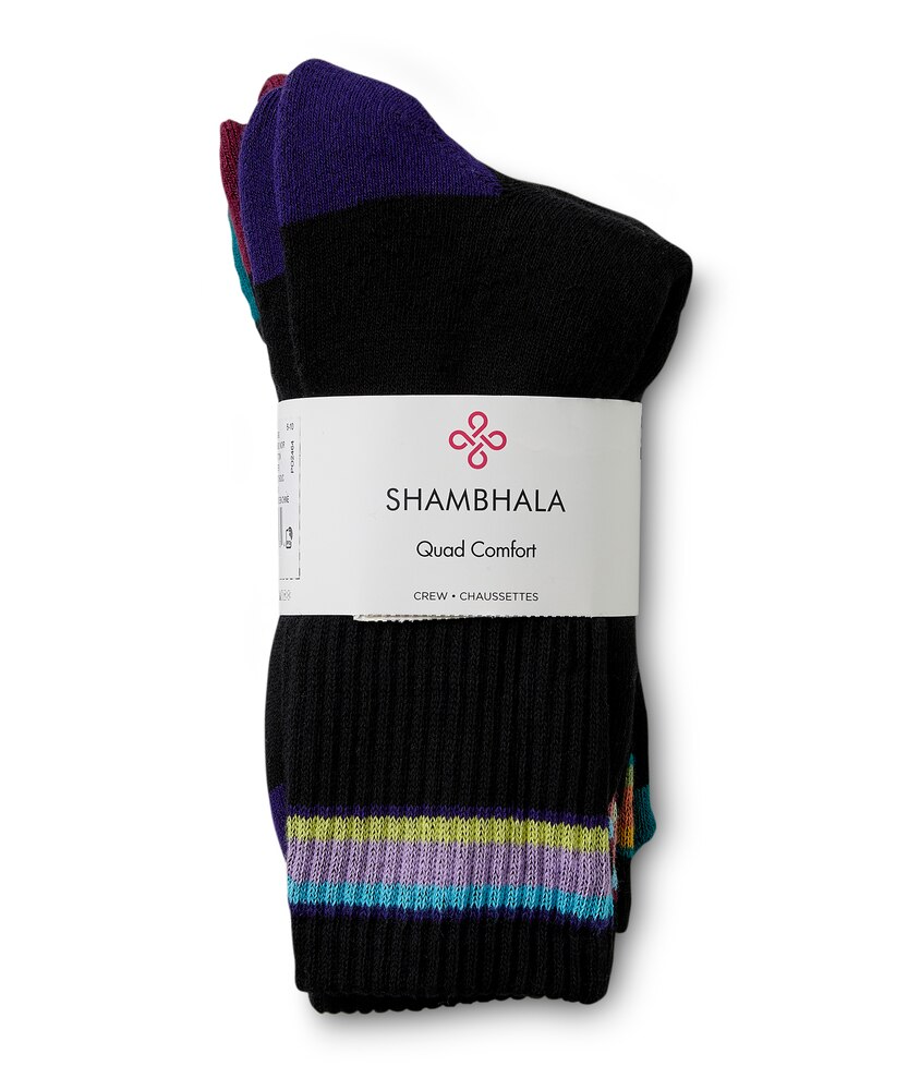 Shambhala Women's 3 Pack Sport Crew Socks with QUAD COMFORT