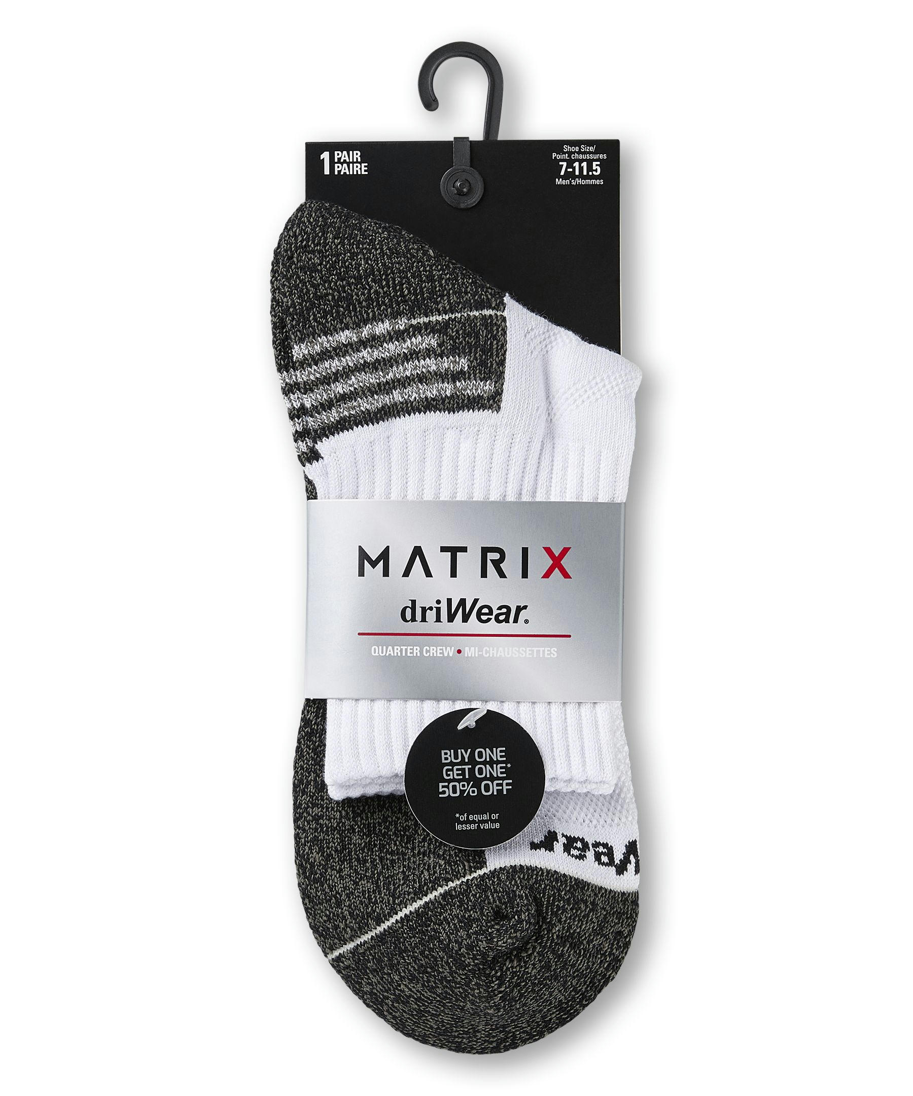 Matrix Men's Driwear Quarter Sport Socks