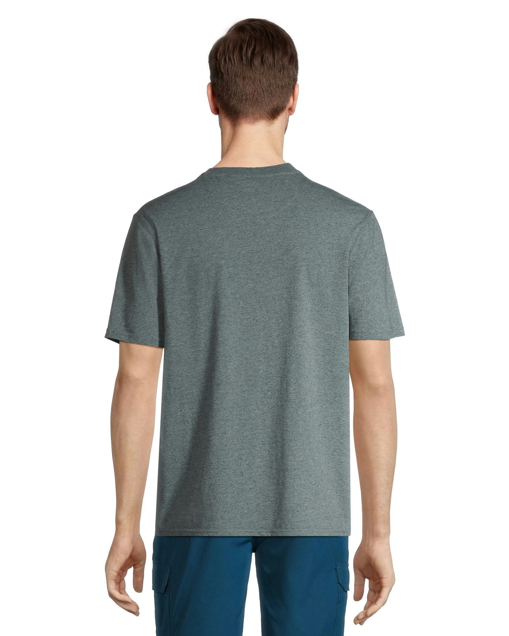 FarWest Men's Snow Yarn Short Sleeve Henley Shirt