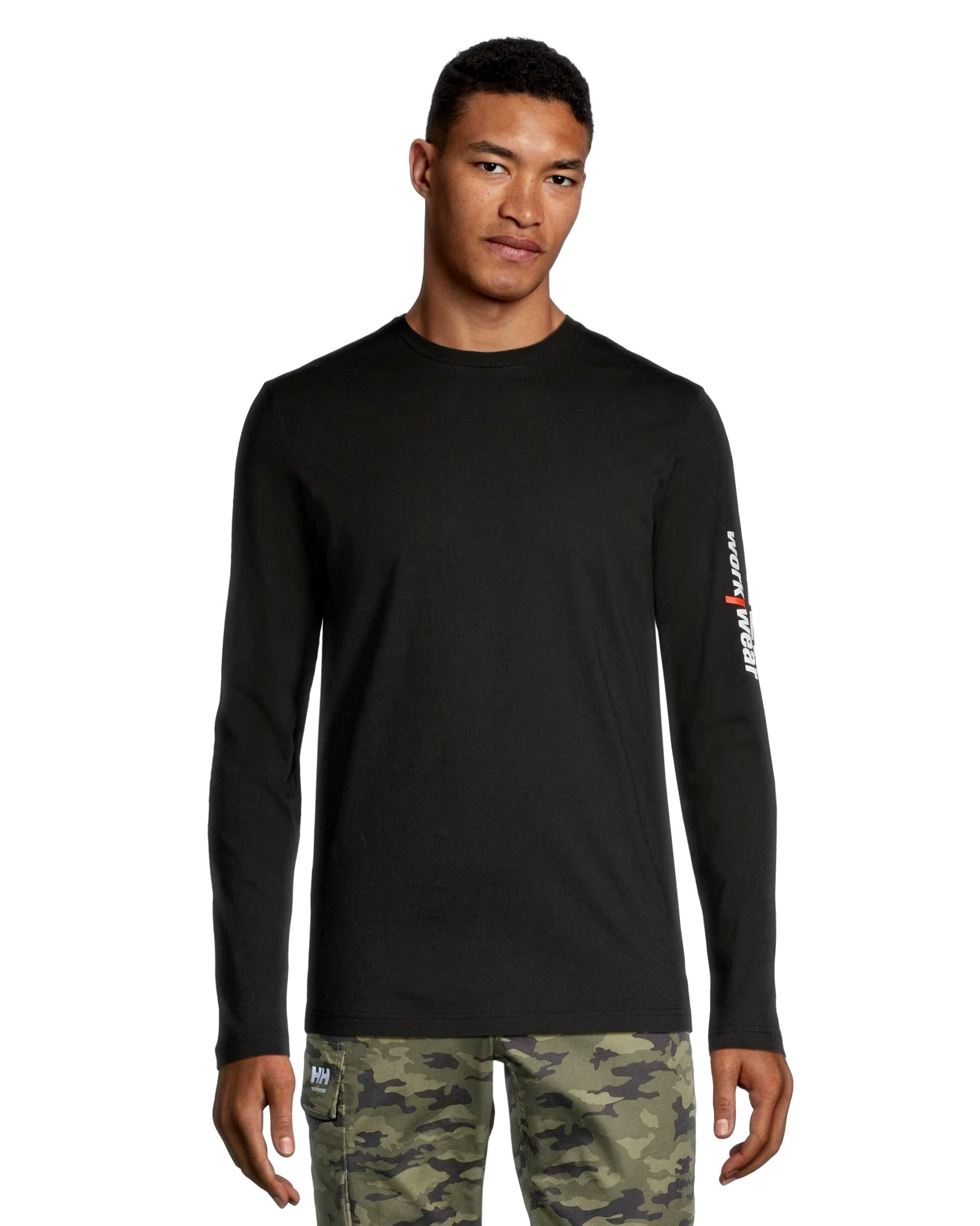 Helly Hansen Workwear Men's Sleeve Logo Cotton Long Sleeve T Shirt