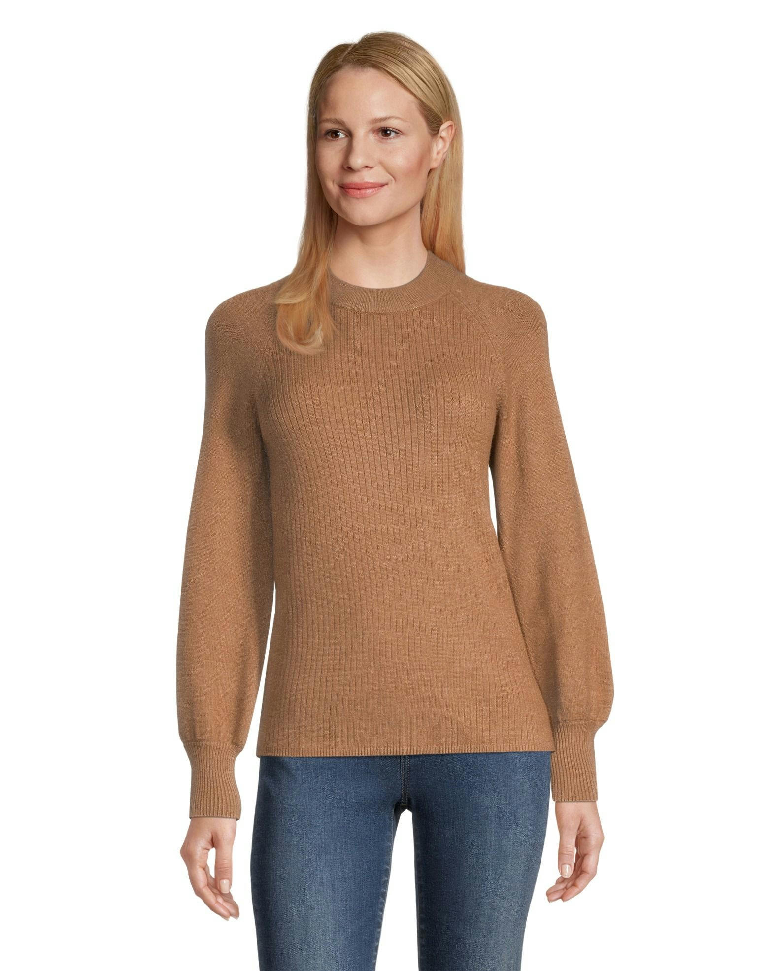 Denver Hayes Women's Crewneck Raglan Bell Sleeve Pullover Sweater