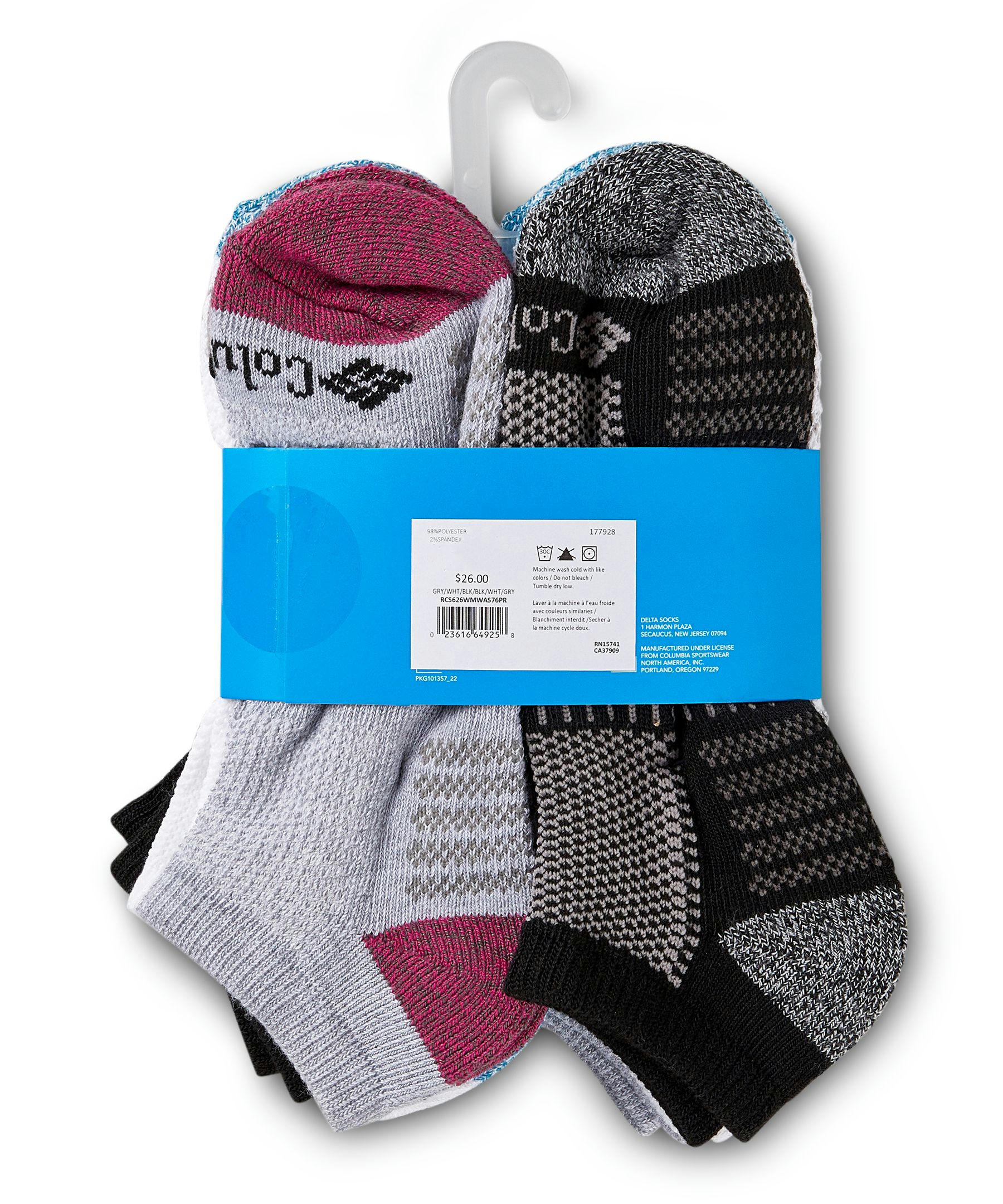 Columbia Women's 6 Pack Athletic Moisture Guard No Show Socks