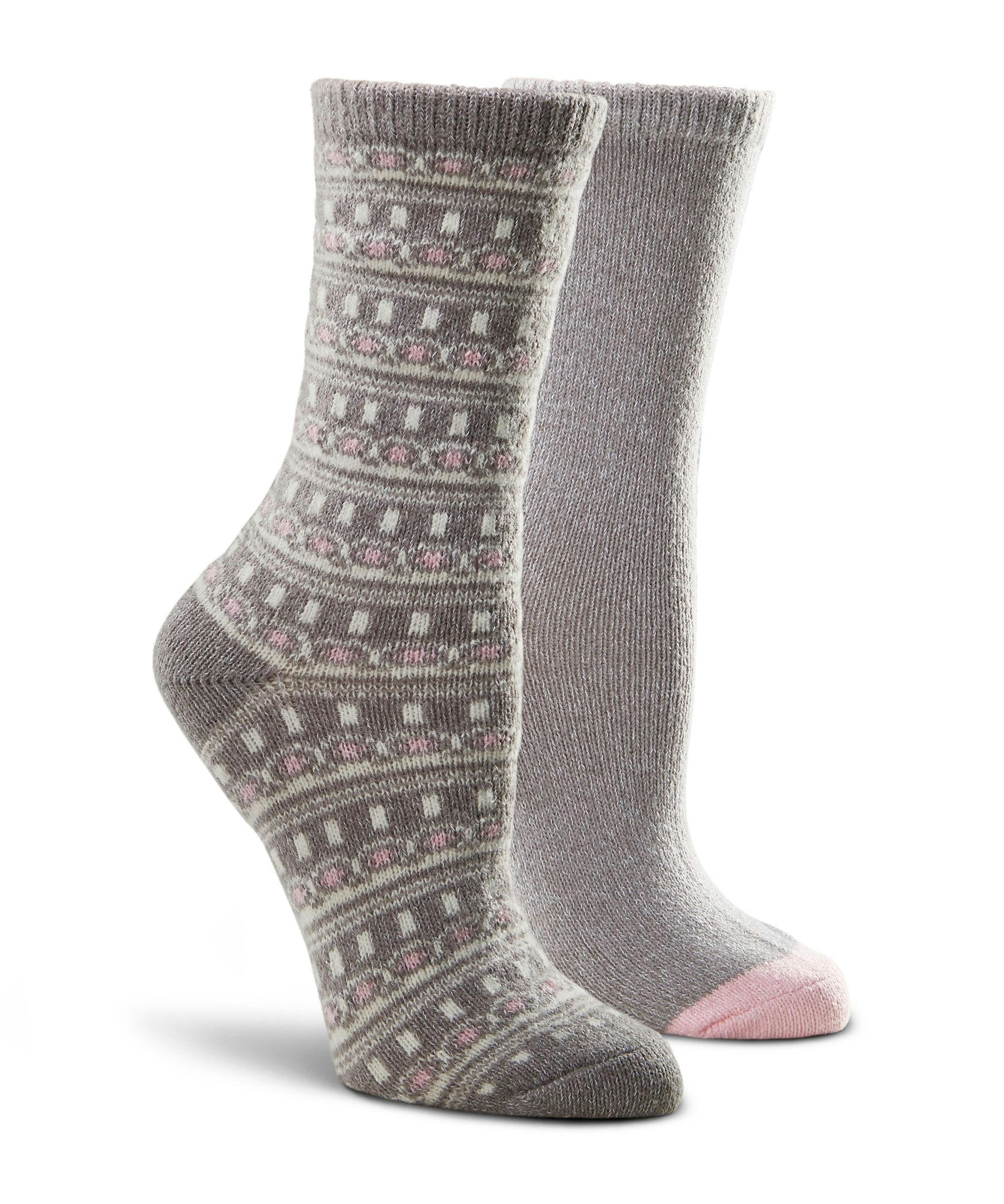 WindRiver Women's T-Max 2 Pack Velvet Twist Casual Crew Socks